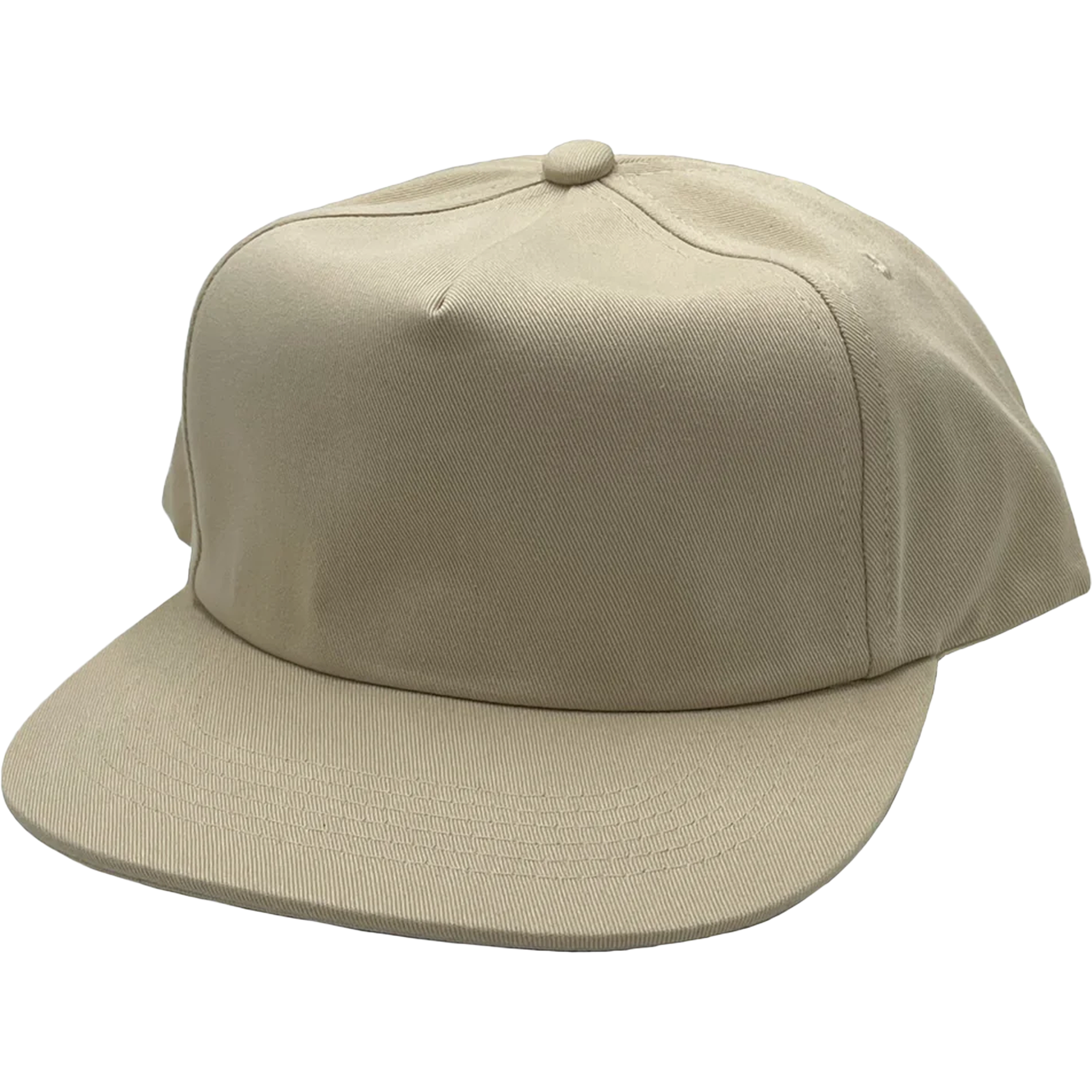 GNV-CT011 - 5 Panels Unstructured Flat Bill Light Beige One Size 5 PANELS 5 PANELS - UNSTRUCTURED COTTON FLAT FLAT BILL mid profile nissi caps SNAPBACK UNISEX UNSTRUCTURED