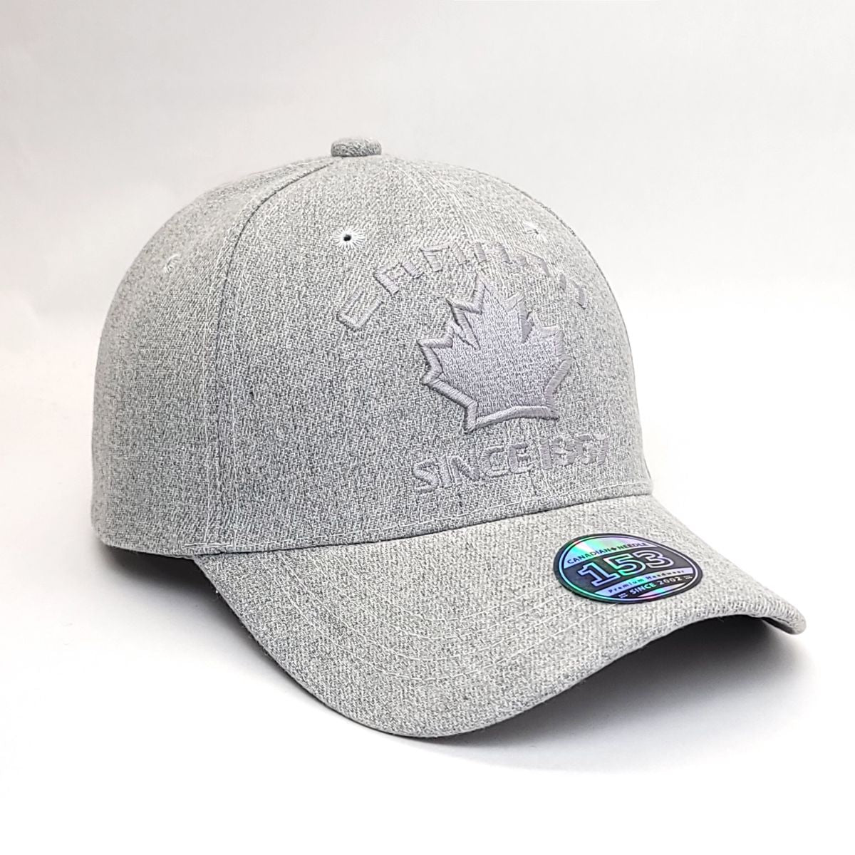Canada Leaf Cap - Heather, Classic Baseball Cap with 3D Logo, Grey & Light Grey Heather Light Grey OSFA Best Seller