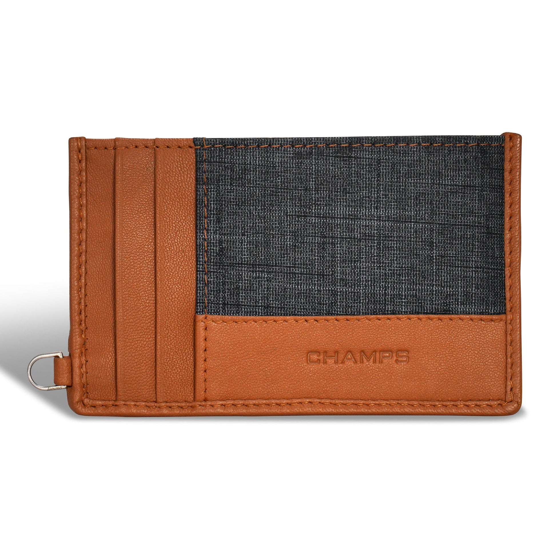 Denim / Leather Slim Cardholder Tan Black Champs Luggage Shopify Collective