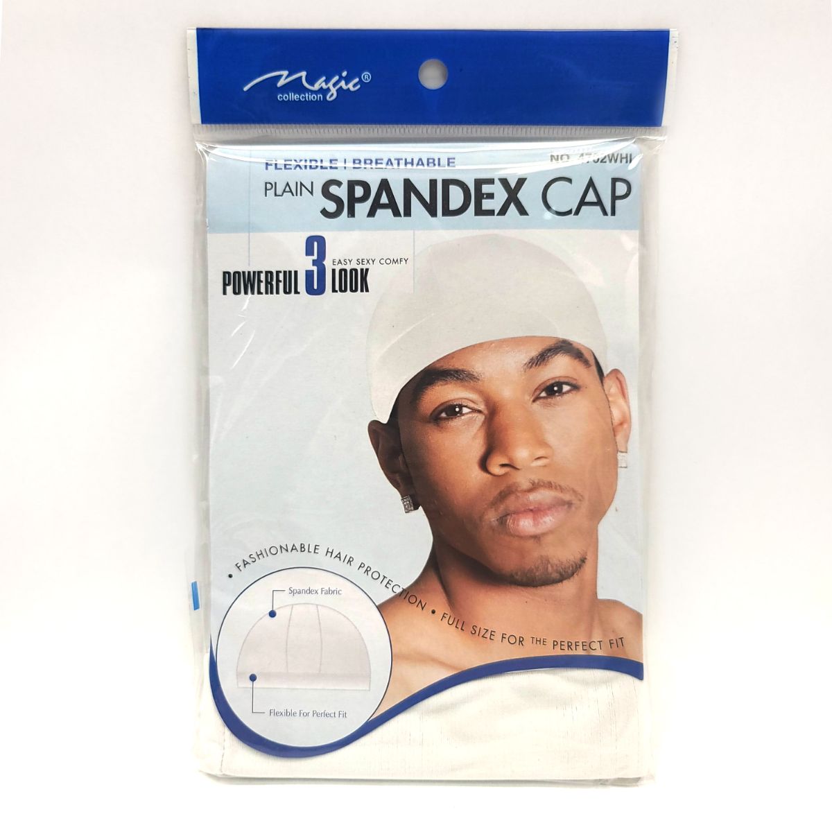 Spandex Cap, Multi-Coloured, One Size White Accessories