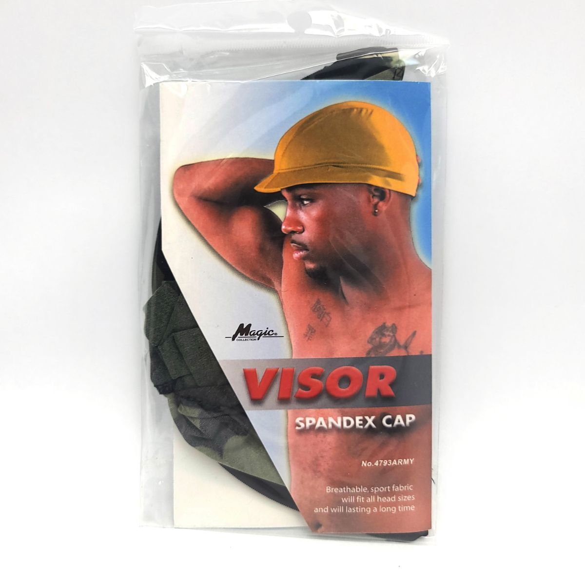 Visor Spandex Cap, Multi-Coloured, One Size Green Camo Accessories