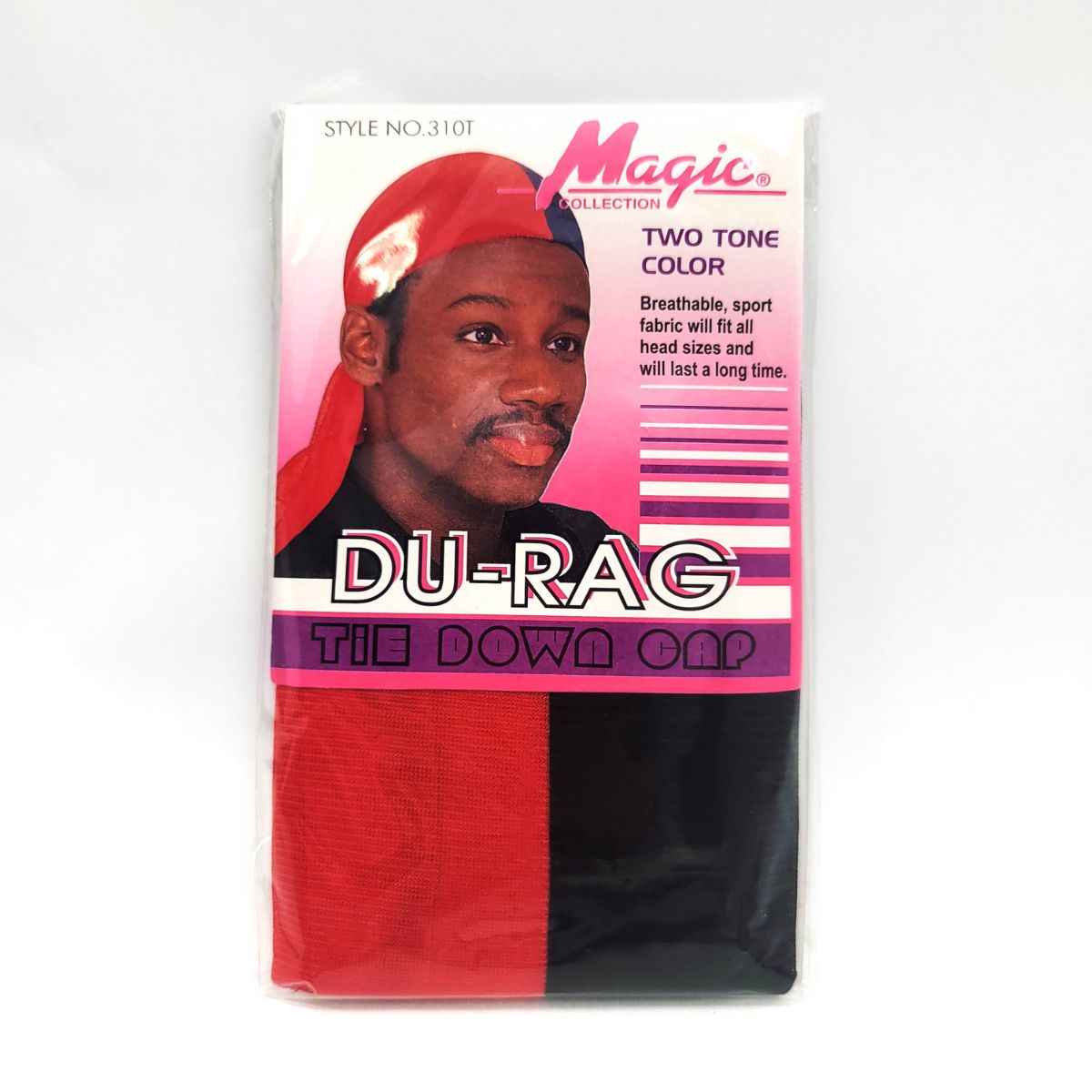 Durag - Sports, Tie Down, Multi-Coloured, One Size Black & Red Accessories
