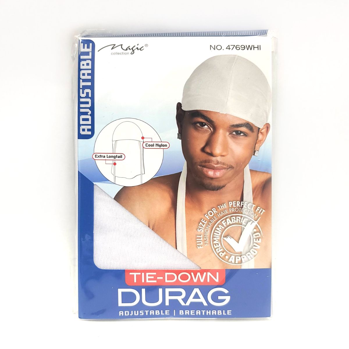 Durag - Sports, Tie Down, Multi-Coloured, One Size White Accessories