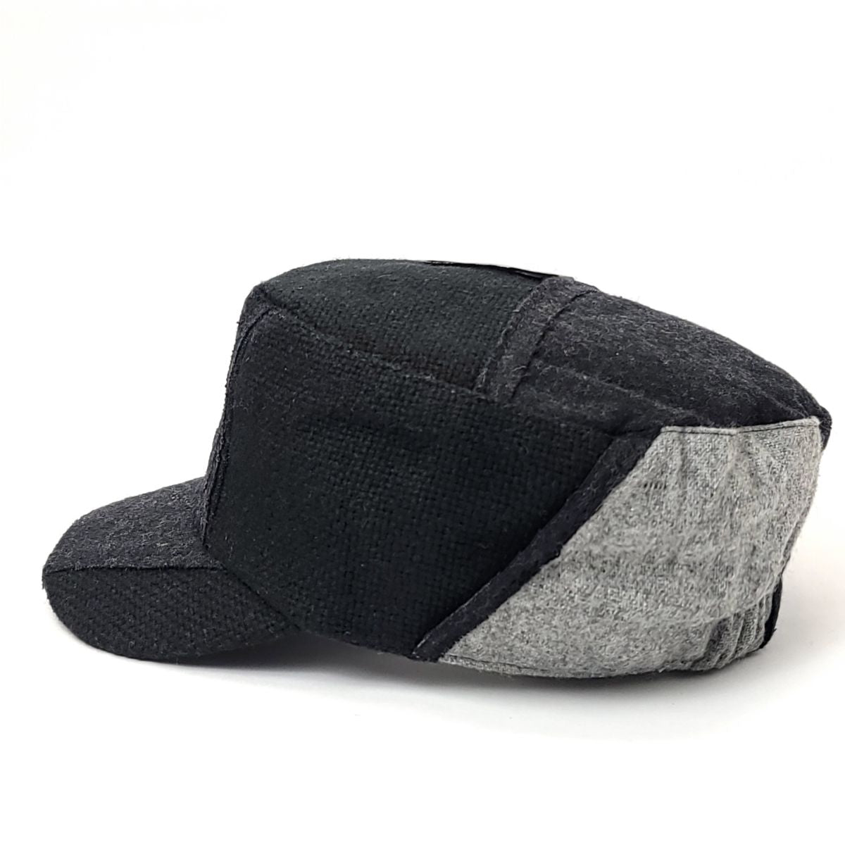 Cadet Cap -88320, Patch Fabric, Black 2 Tone Colour Military Cap