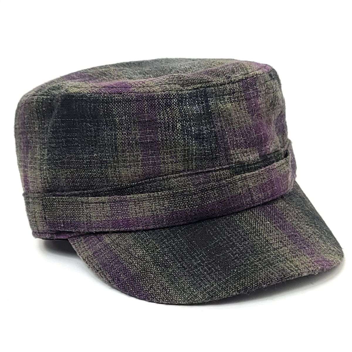 Cadet Cap -SN3929, Tartan Plaid, Red & Purple Purple OSFA Military Cap