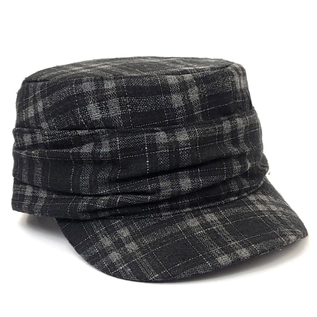 Cadet Cap -17072, Plaid with Folds, Multi-Coloured Military Cap