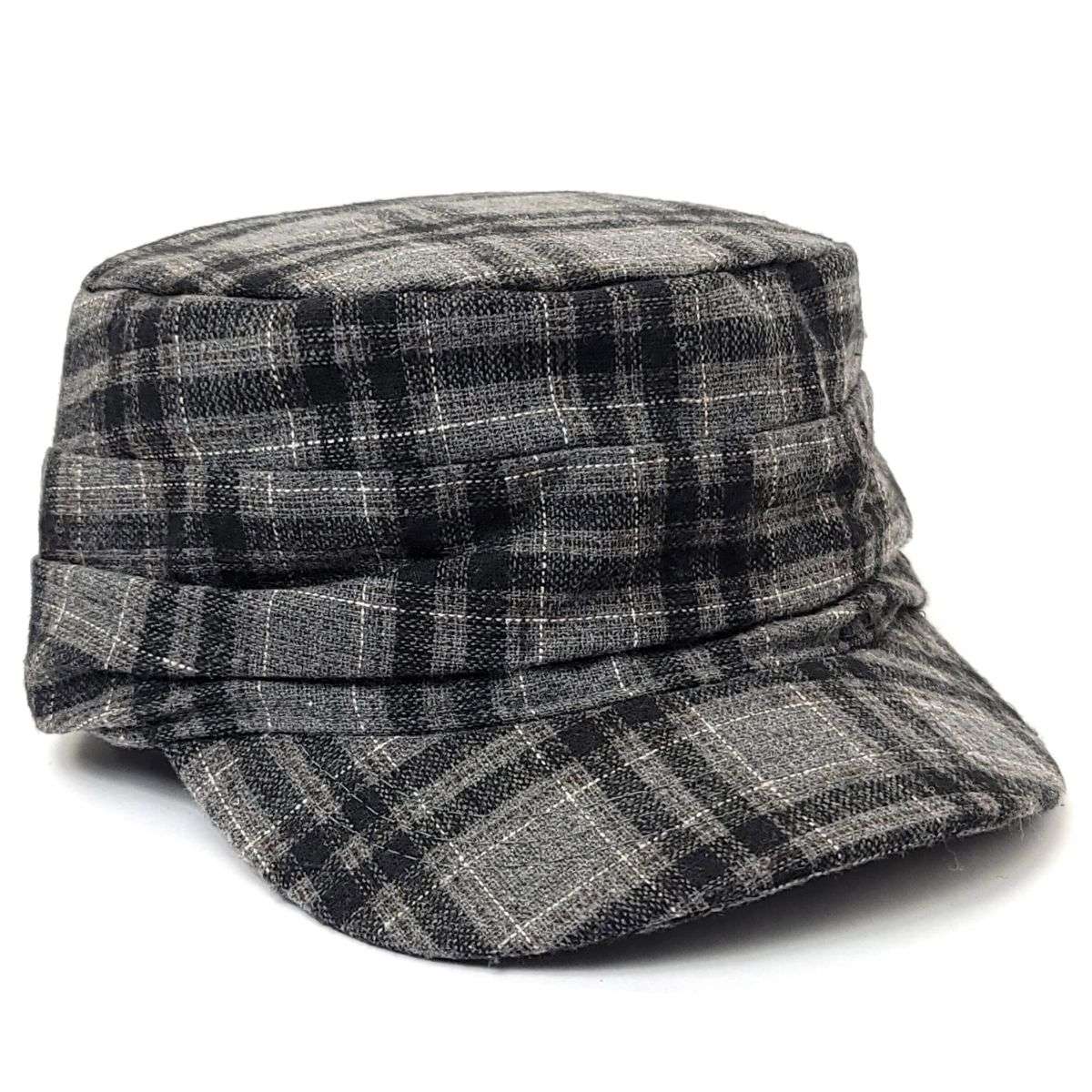 Cadet Cap -17072, Plaid with Folds, Multi-Coloured Military Cap