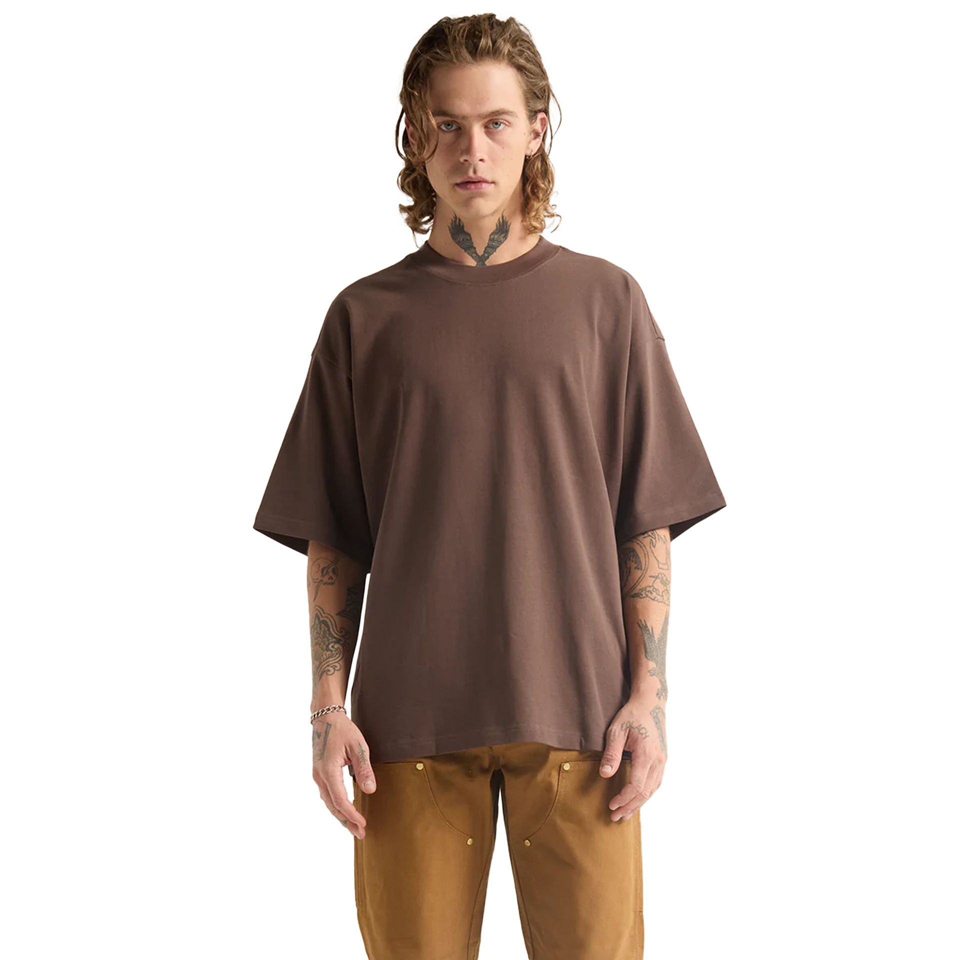 Garment Dye Designer Tee - 9.0 oz Mocha COTTON Heavyweight MEN newcolors OVERSIZED shaka Shaka Wear SHORTSLEEVES t-shirt t-shirts