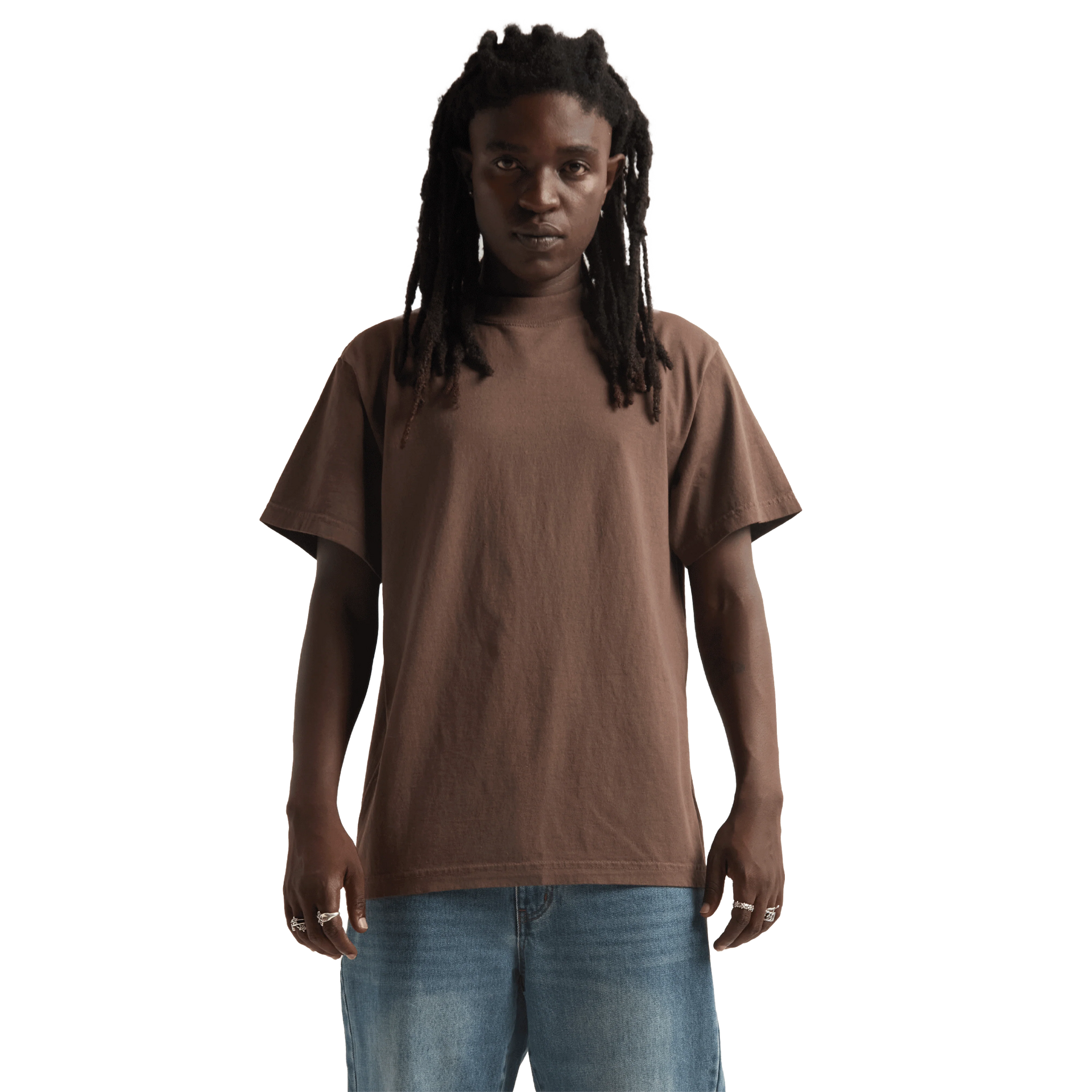 Max Heavyweight Garment Dye - 7.5 oz Mocha COTTON GARMENT DYE GARMENT DYES Heavyweight MEN MEN TEE OVERSIZED Pigment Dye shaka Shaka Wear SHORTSLEEVES shsdparentproduct t-shirt TEE tshirts