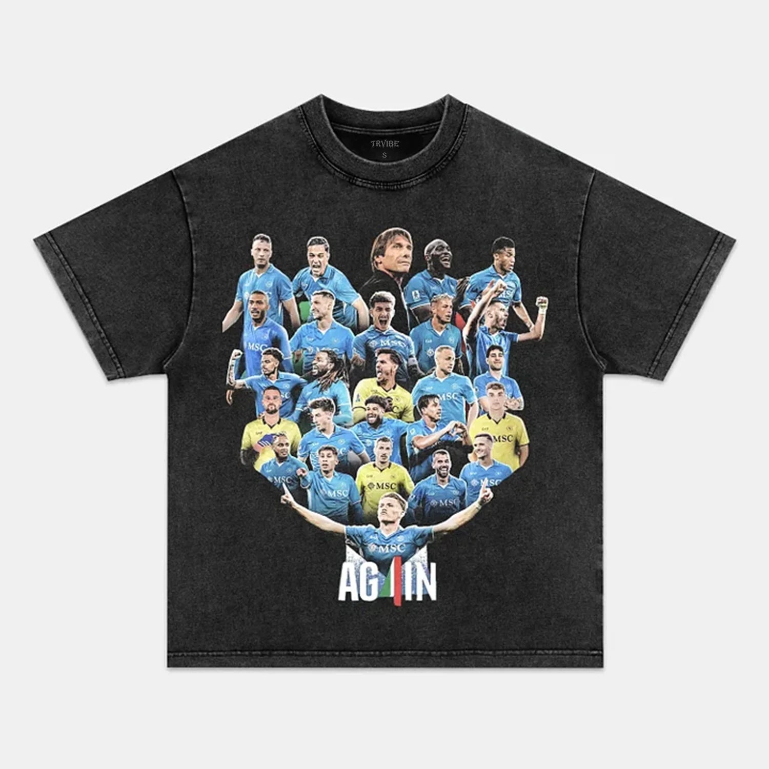 NAPOLI WIN 4TH SERIE A TITLE TEE PEPPER TEE SOCCER SPORT