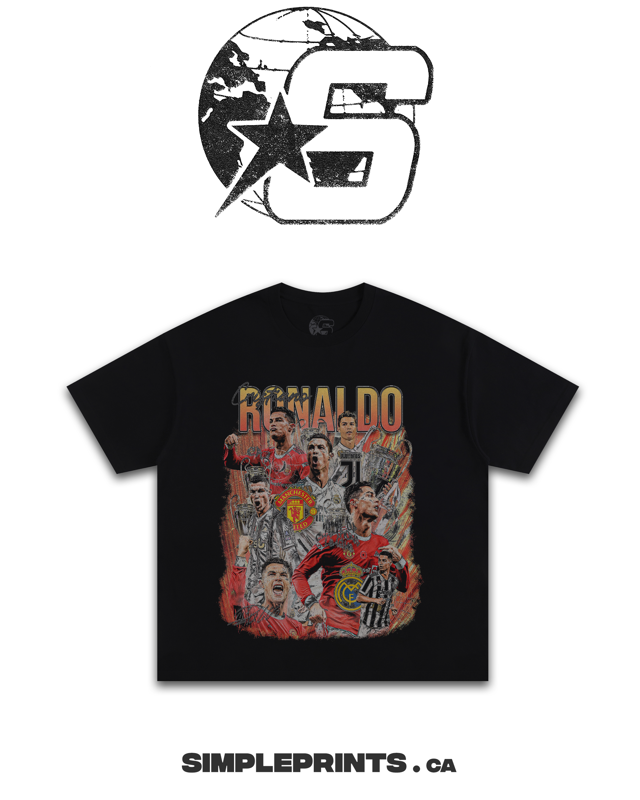 Cristiano Ronaldo Graphic T-Shirt Shopify Collective Simpleprints t-shirt tops