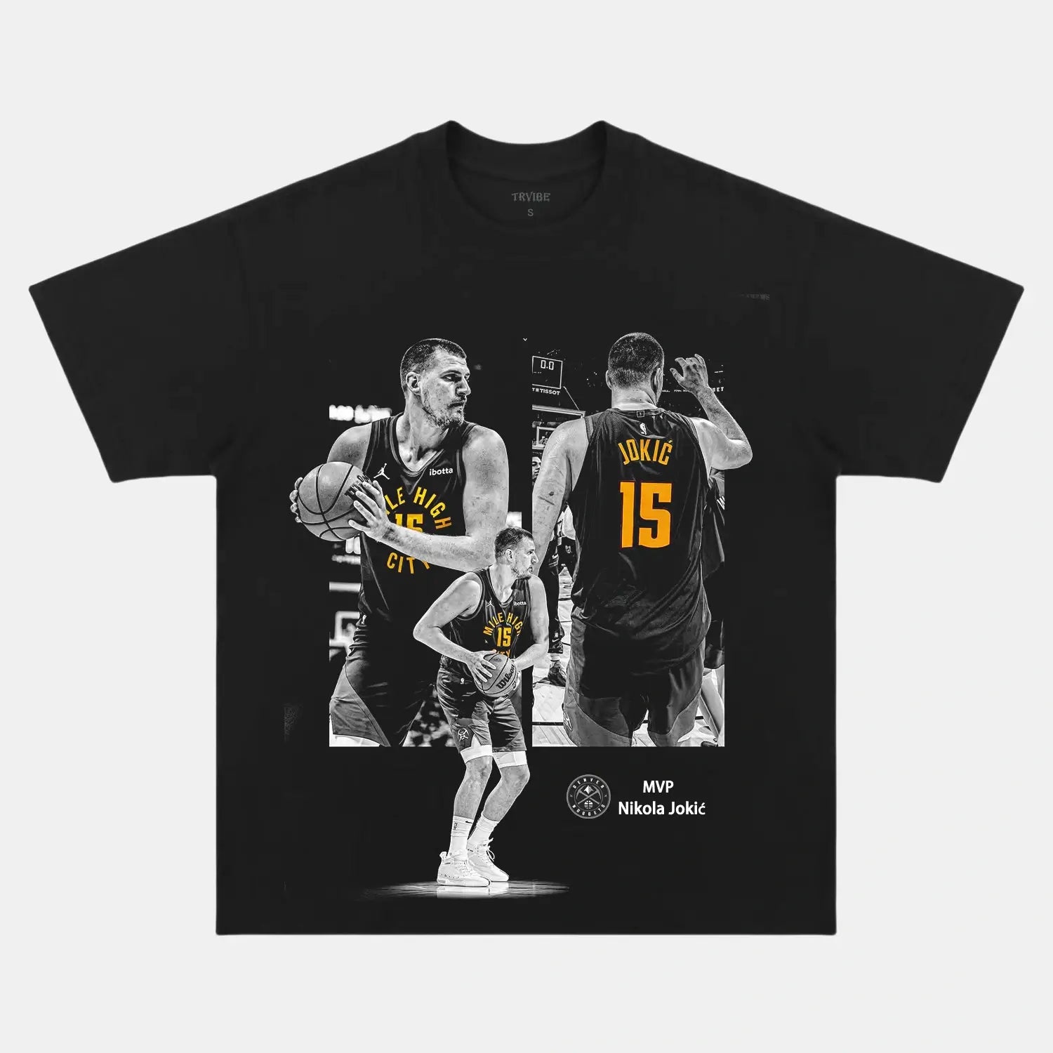NIKOLA JOKIĆ VINTAGE CLOTHES 2.0 BLACK TEE BASKETBALL NBA SPORT