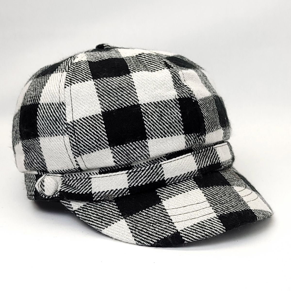 Newsboy Hat - Plaid Pattern, Brown & Black Black OSFA Dozen Special Mix&Match