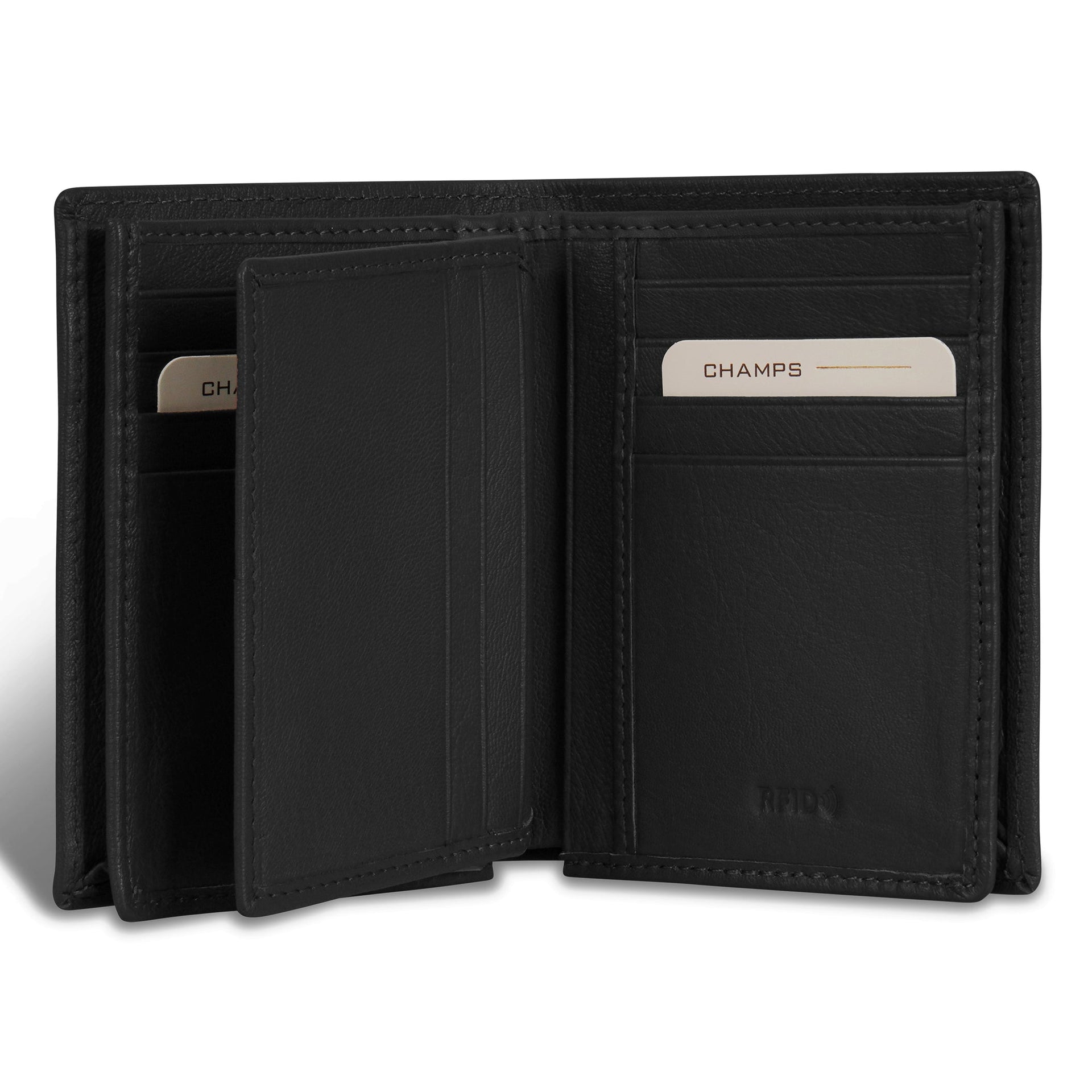 Onyx / Leather Vertical Wallet Champs Luggage Shopify Collective
