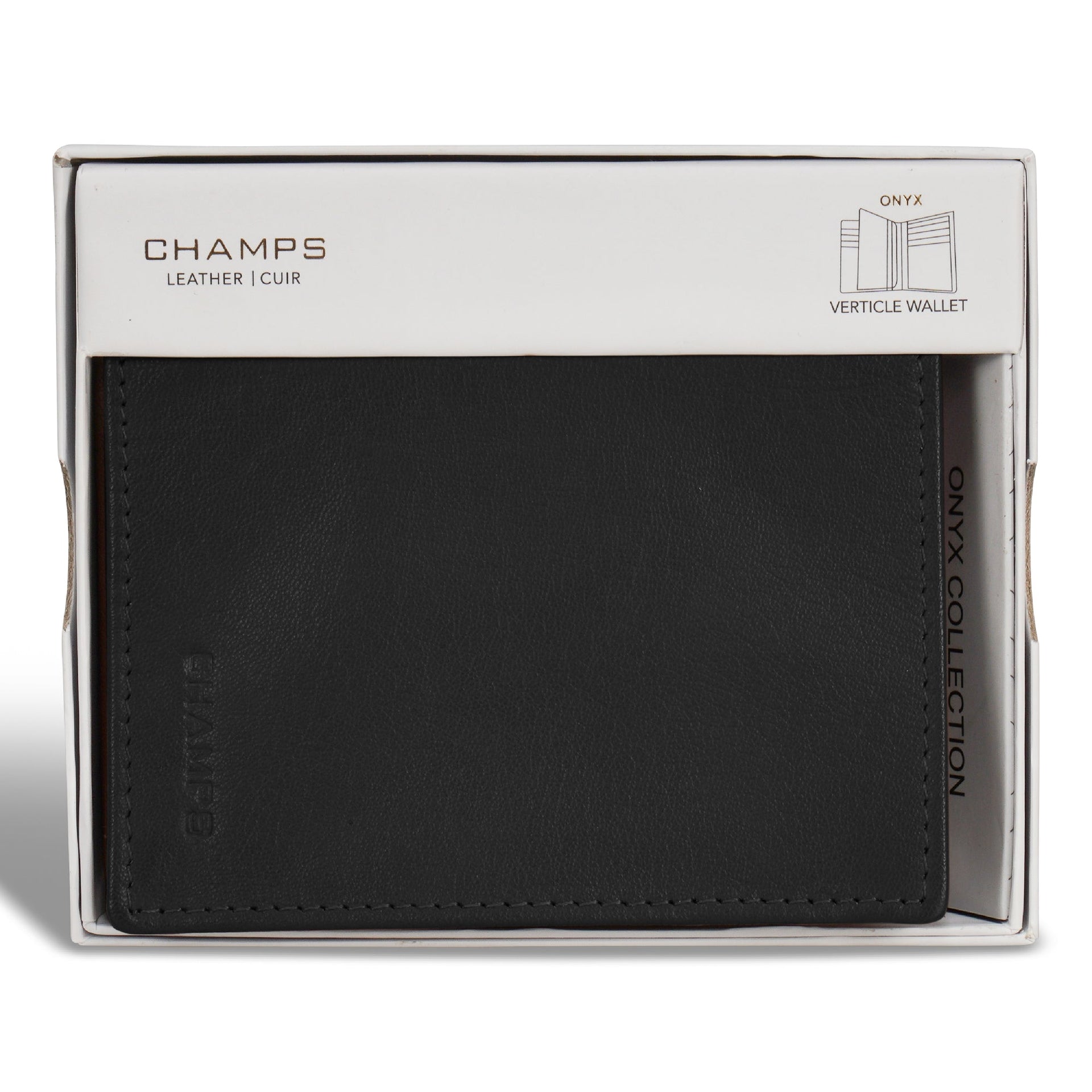 Onyx / Leather Vertical Wallet Champs Luggage Shopify Collective