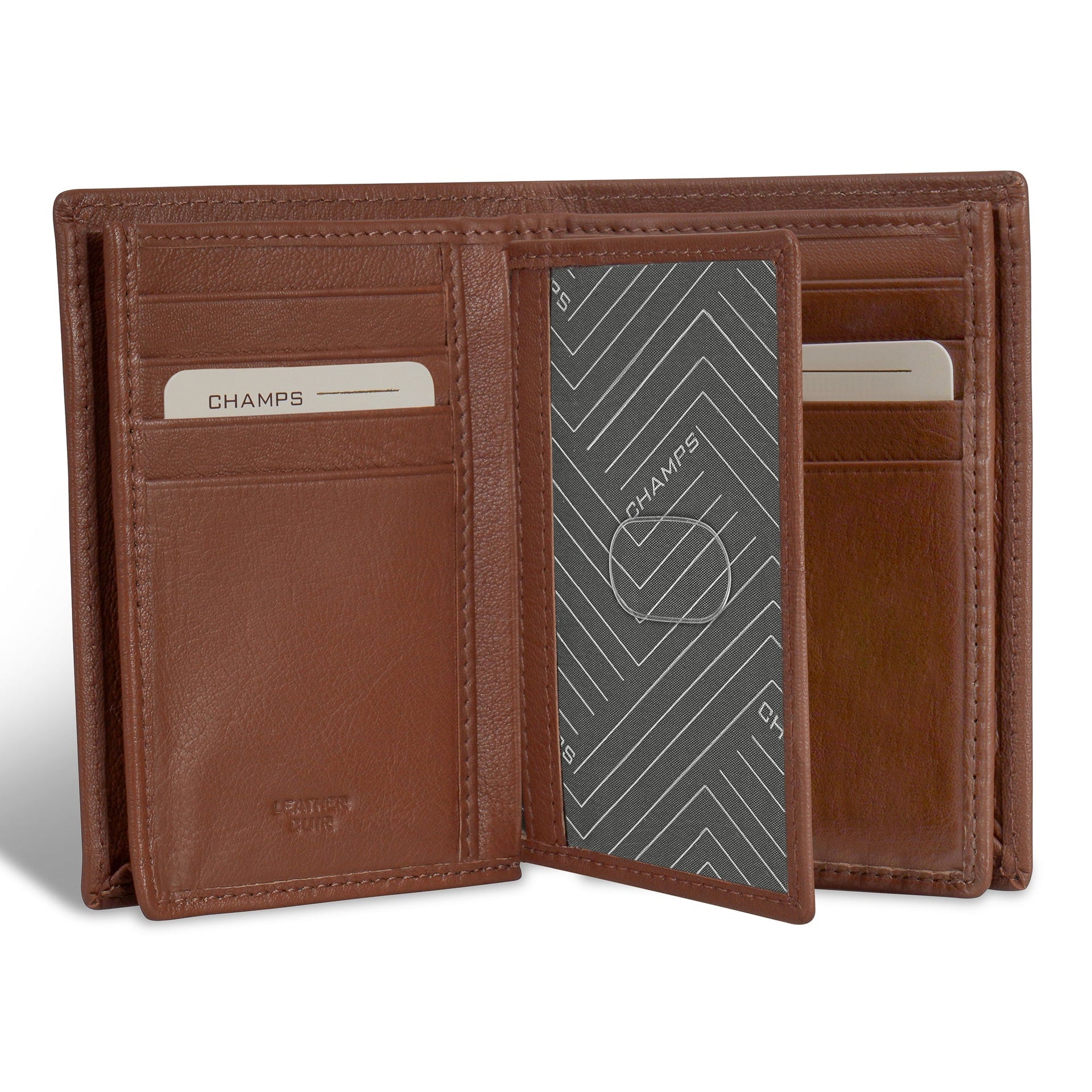 Onyx / Leather Vertical Wallet Champs Luggage Shopify Collective