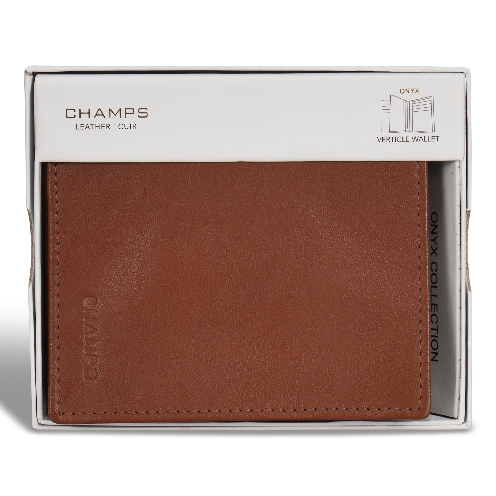 Onyx / Leather Vertical Wallet Champs Luggage Shopify Collective