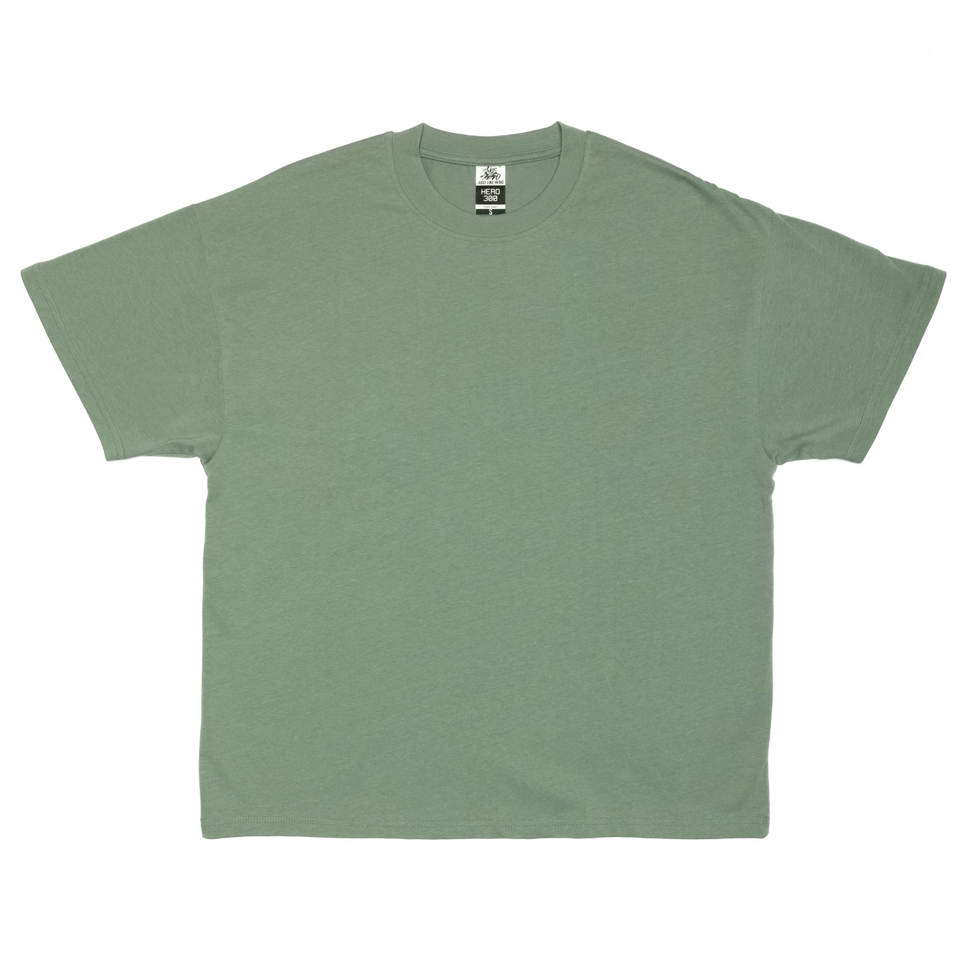 HERO-300 Unisex Super Heavy Oversized Tee - Dusty Green 300 Adult Black HERO Tops Unisex