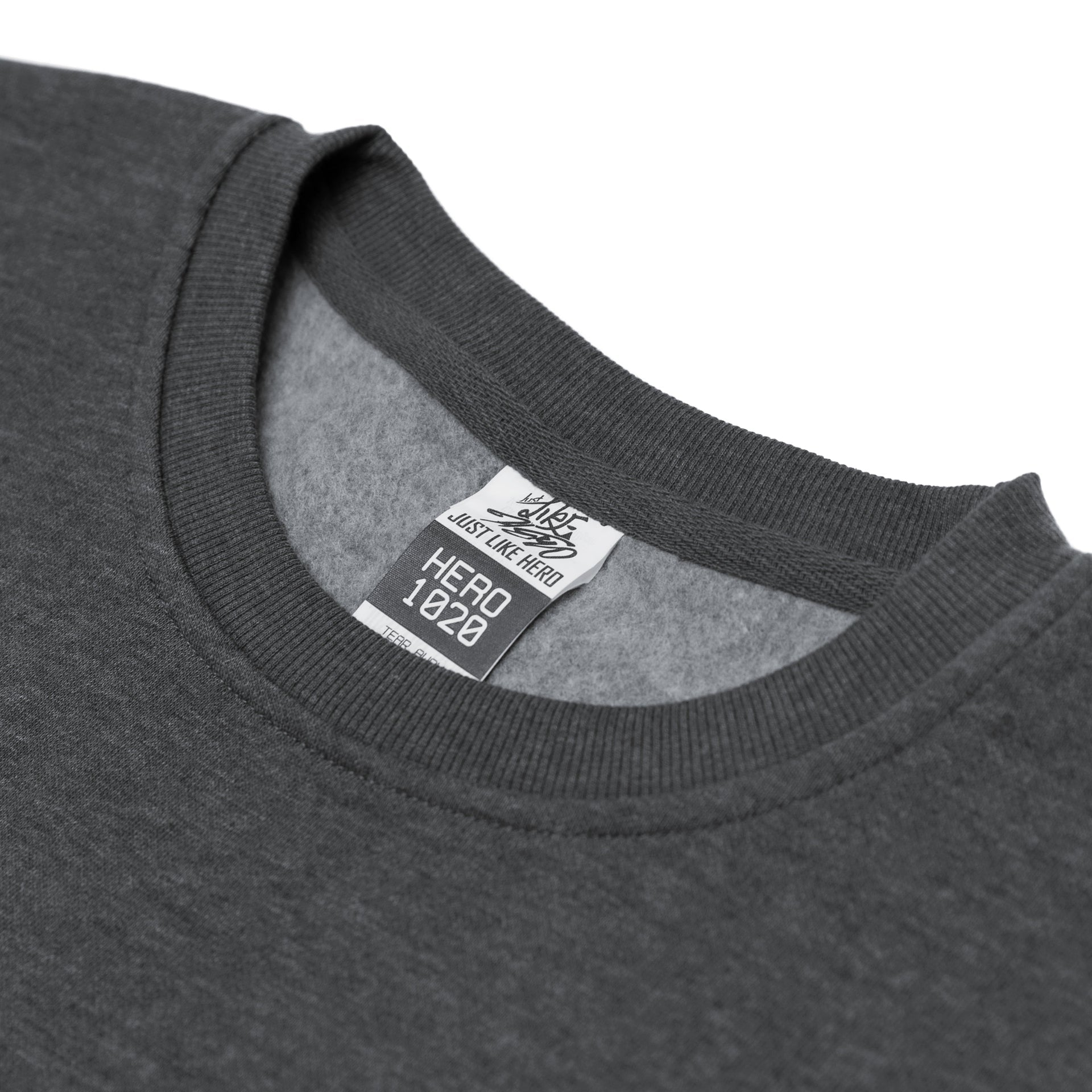 HERO-1020 Unisex Blank Crewneck Sweatshirt - Dark Heather 1020 2023 Spring Sales Adult Black Crewneck HERO Tops Unisex