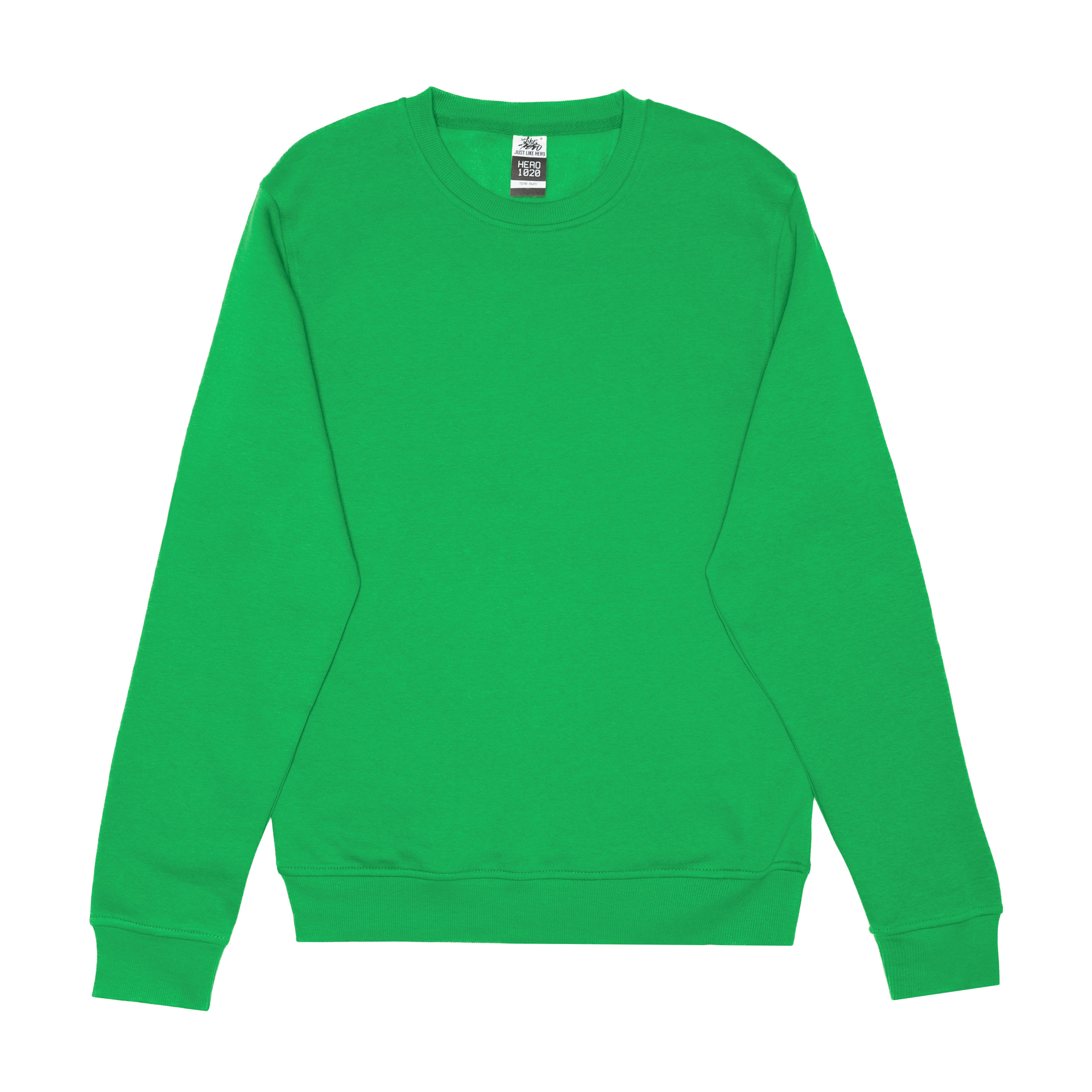 HERO-1020 Unisex Blank Crewneck Sweatshirt - Kelly Green 1020 2022 S/S 2023 Spring Sales Adult Crewneck Green HERO New Tops Unisex