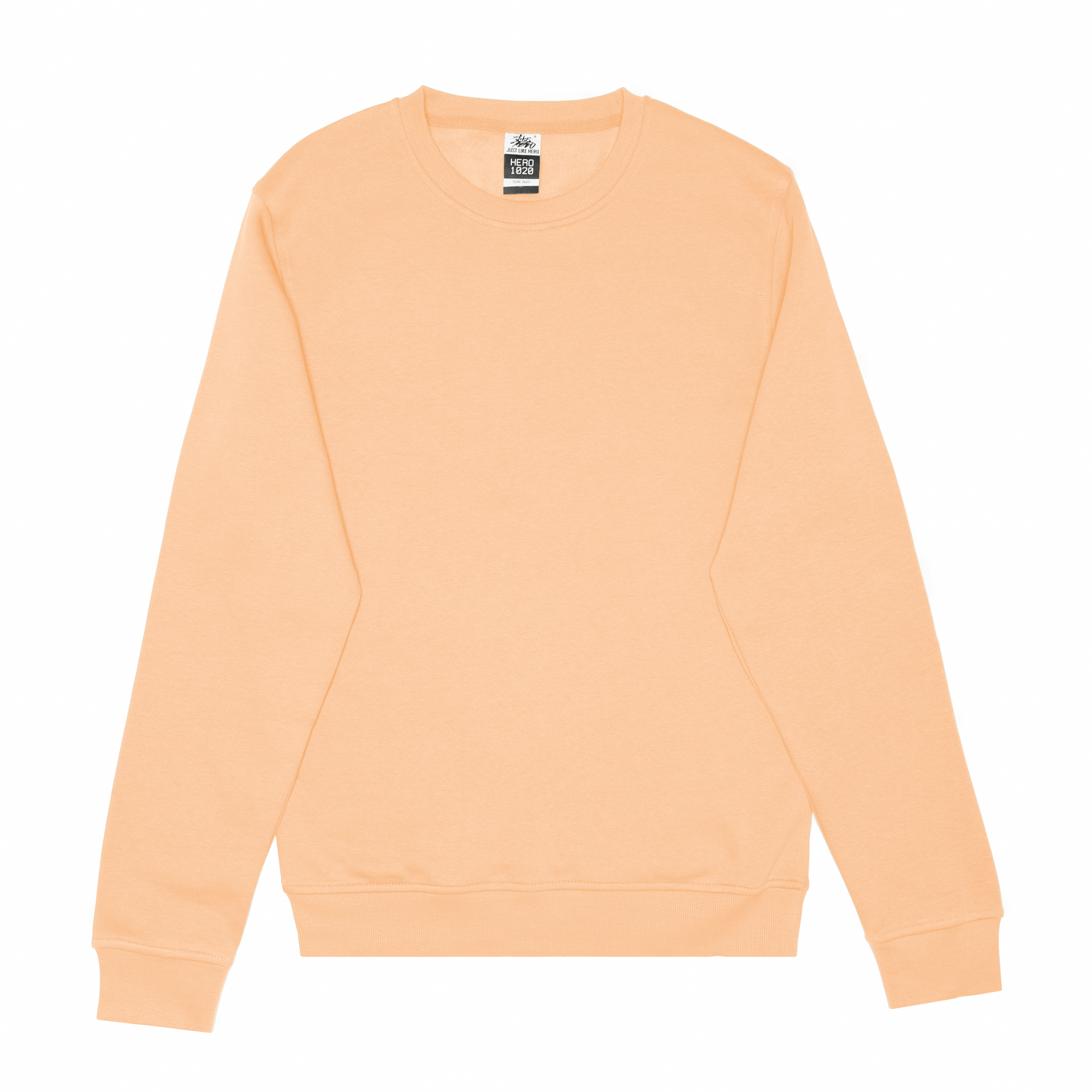 HERO-1020 Unisex Blank Crewneck Sweatshirt - Peach 1020 2021 S/S Adult Crewneck HERO New Red Tops Unisex