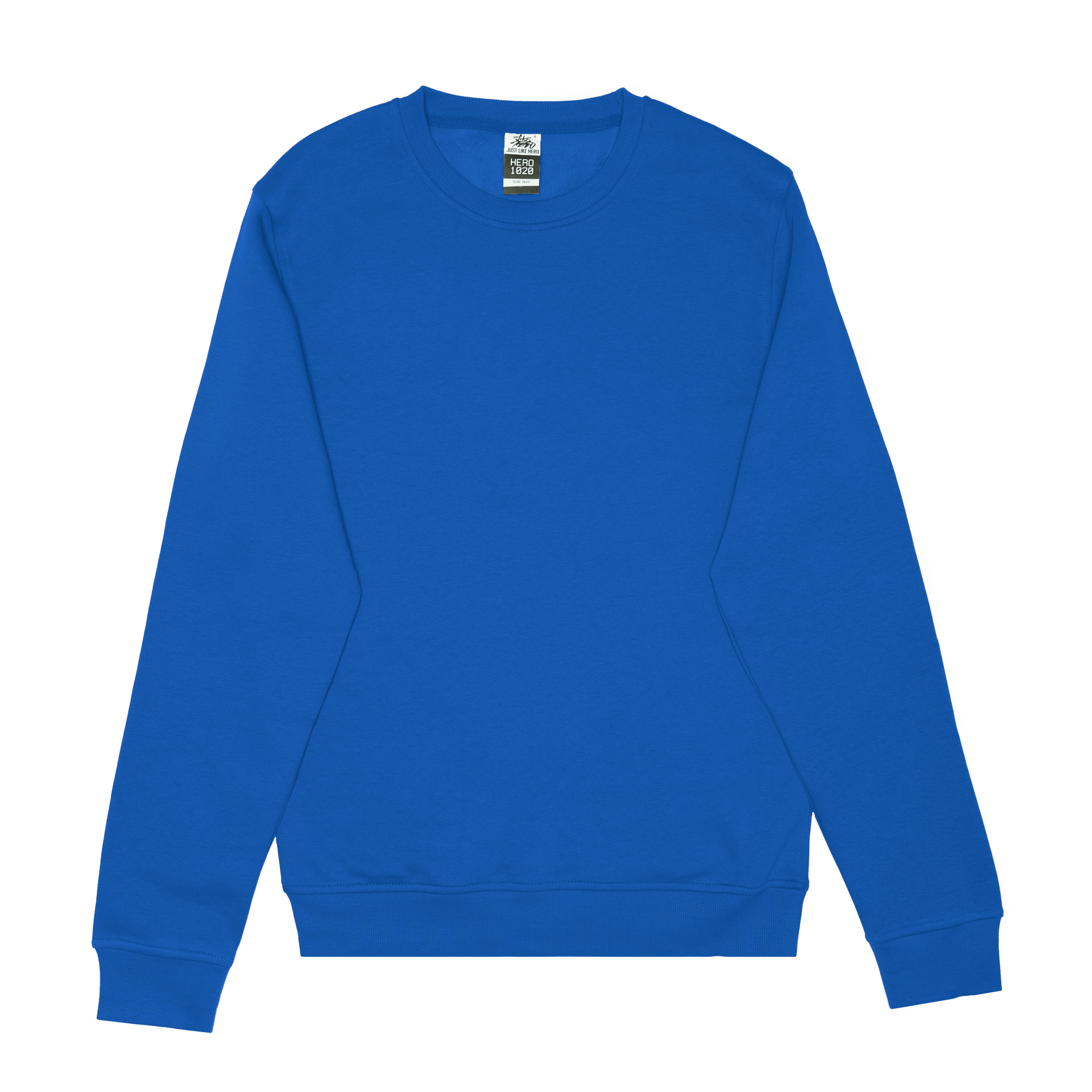 HERO-1020 Unisex Blank Crewneck Sweatshirt - Royal Blue 1020 Adult Black Crewneck HERO Tops Unisex