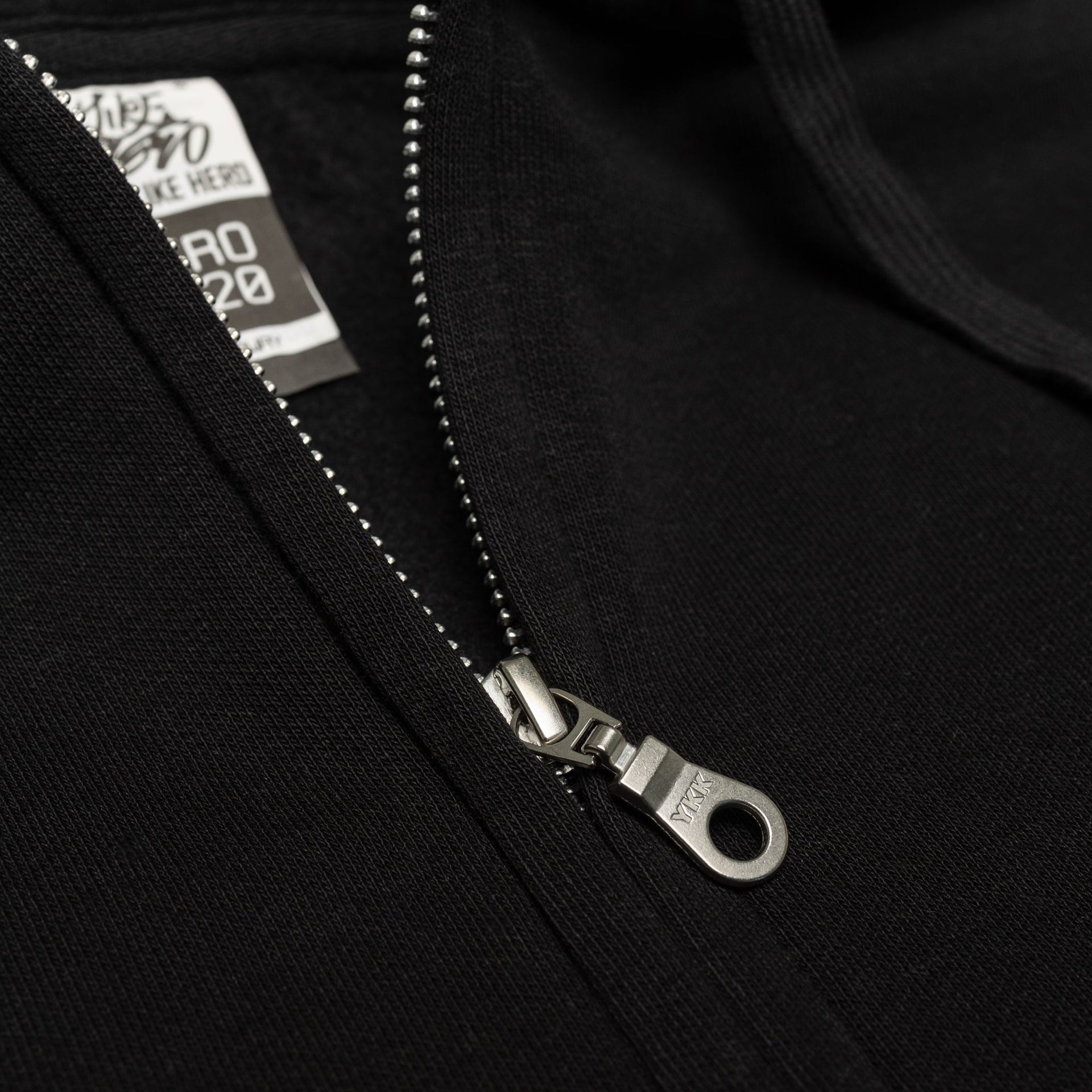 HERO-3020 Unisex Full Zip Hoodie - Black 3020 Adult Black Full-Zip HERO Tops Unisex