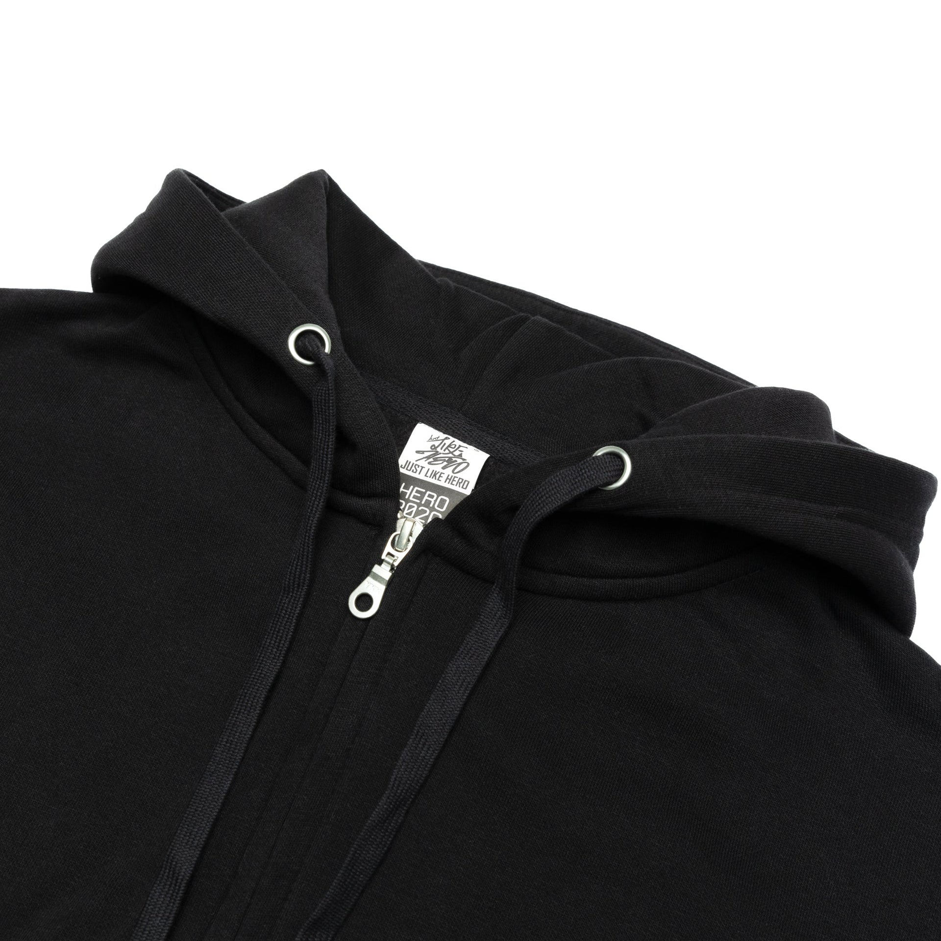 HERO-3020 Unisex Full Zip Hoodie - Black 3020 Adult Black Full-Zip HERO Tops Unisex