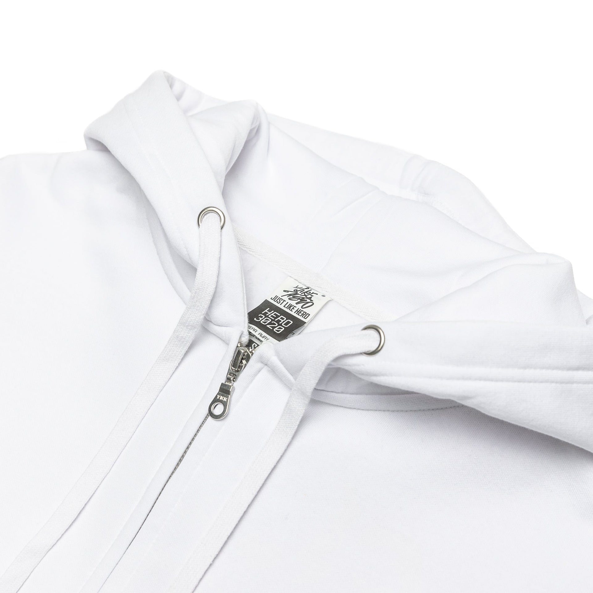 HERO-3020 Unisex Full Zip Hoodie - White 3020 Adult Full-Zip HERO Tops Unisex White