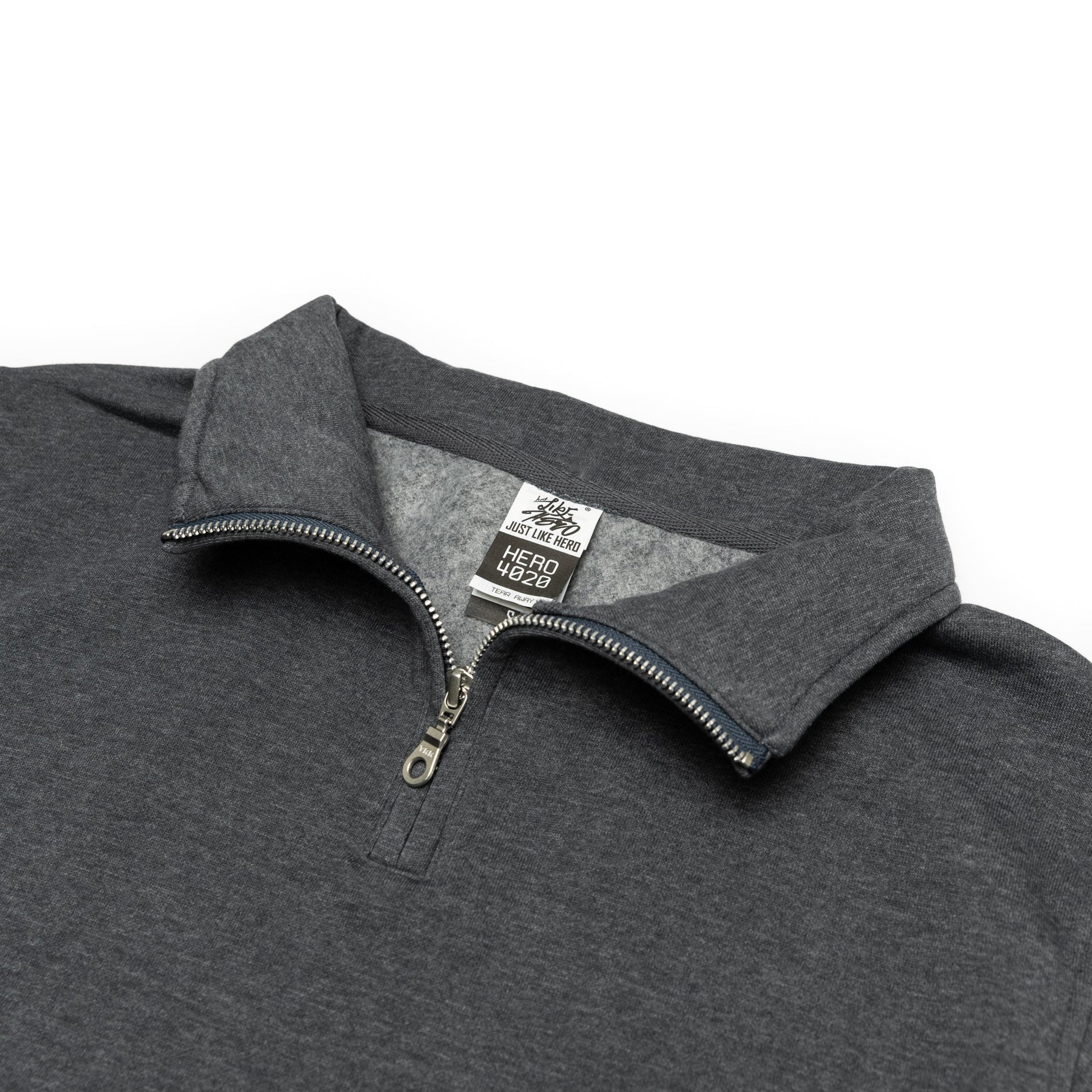 HERO-4020 Unisex Quarter Zip Sweatshirt - Dark Heather 4020 Adult Grey HERO Quarter Zip Tops Unisex