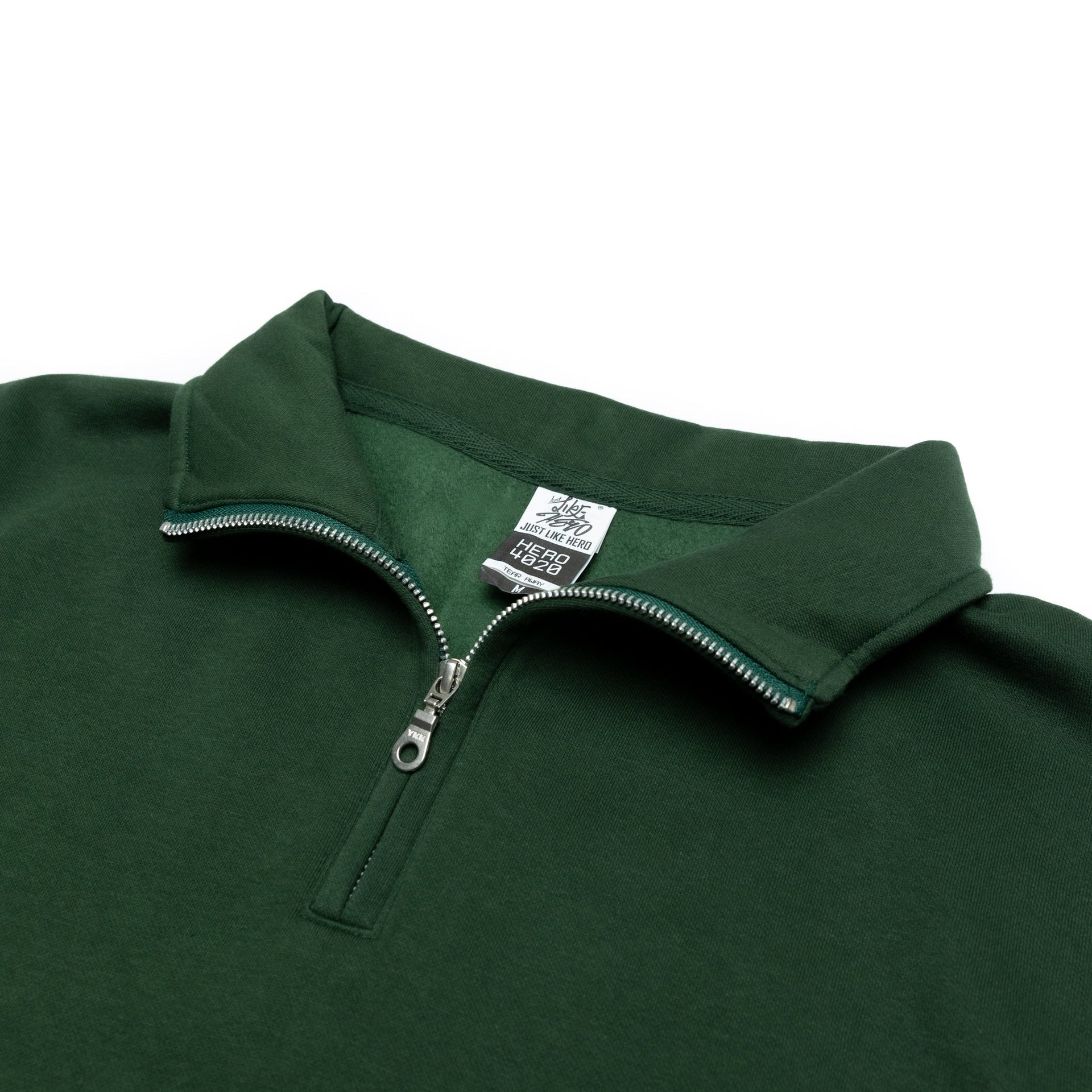 HERO-4020 Unisex Quarter Zip Sweatshirt - Forest Green 4020 Adult Forest Green HERO Quarter Zip Tops Unisex