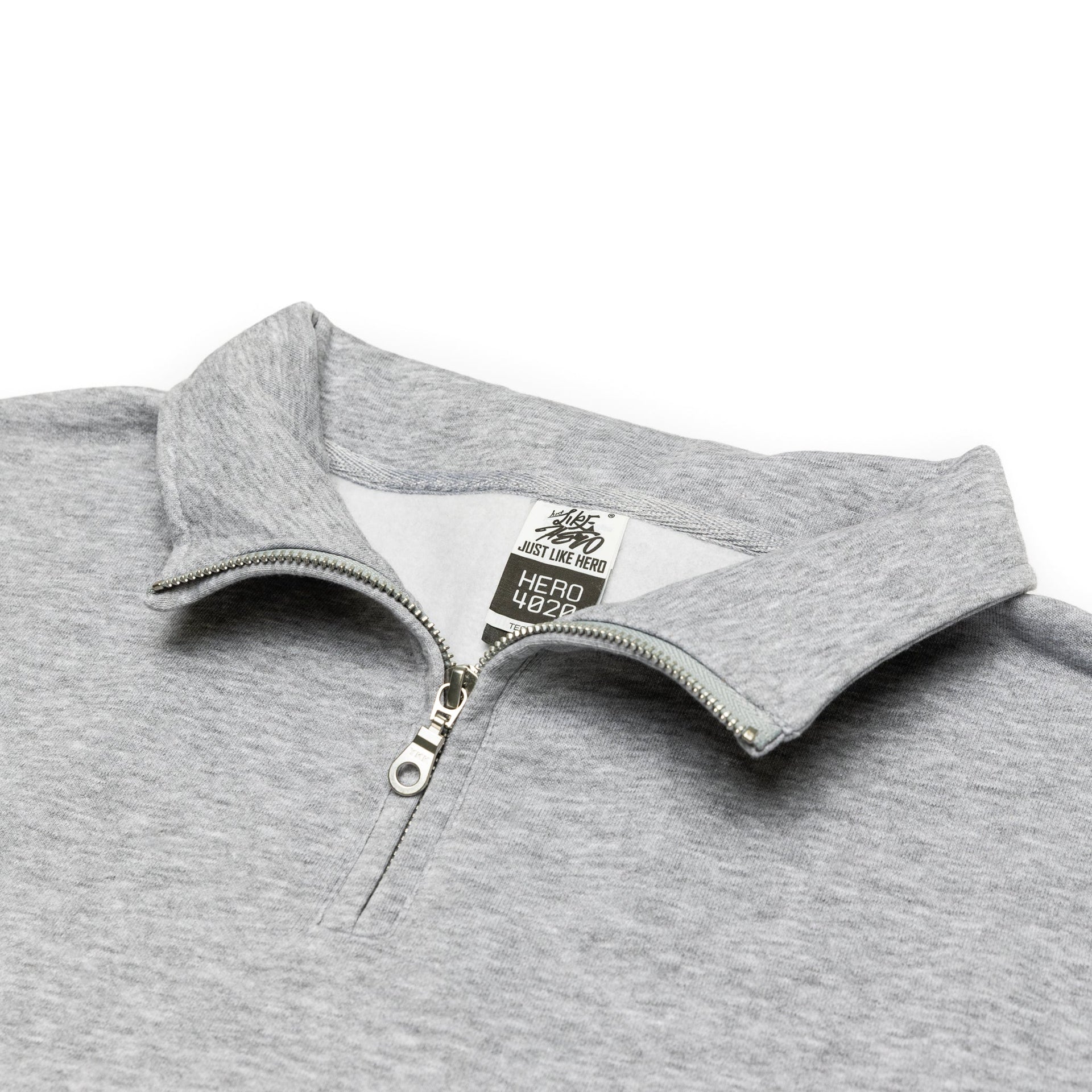 HERO-4020 Unisex Quarter Zip Sweatshirt - Sport Grey 4020 Adult Grey HERO Quarter Zip Tops Unisex
