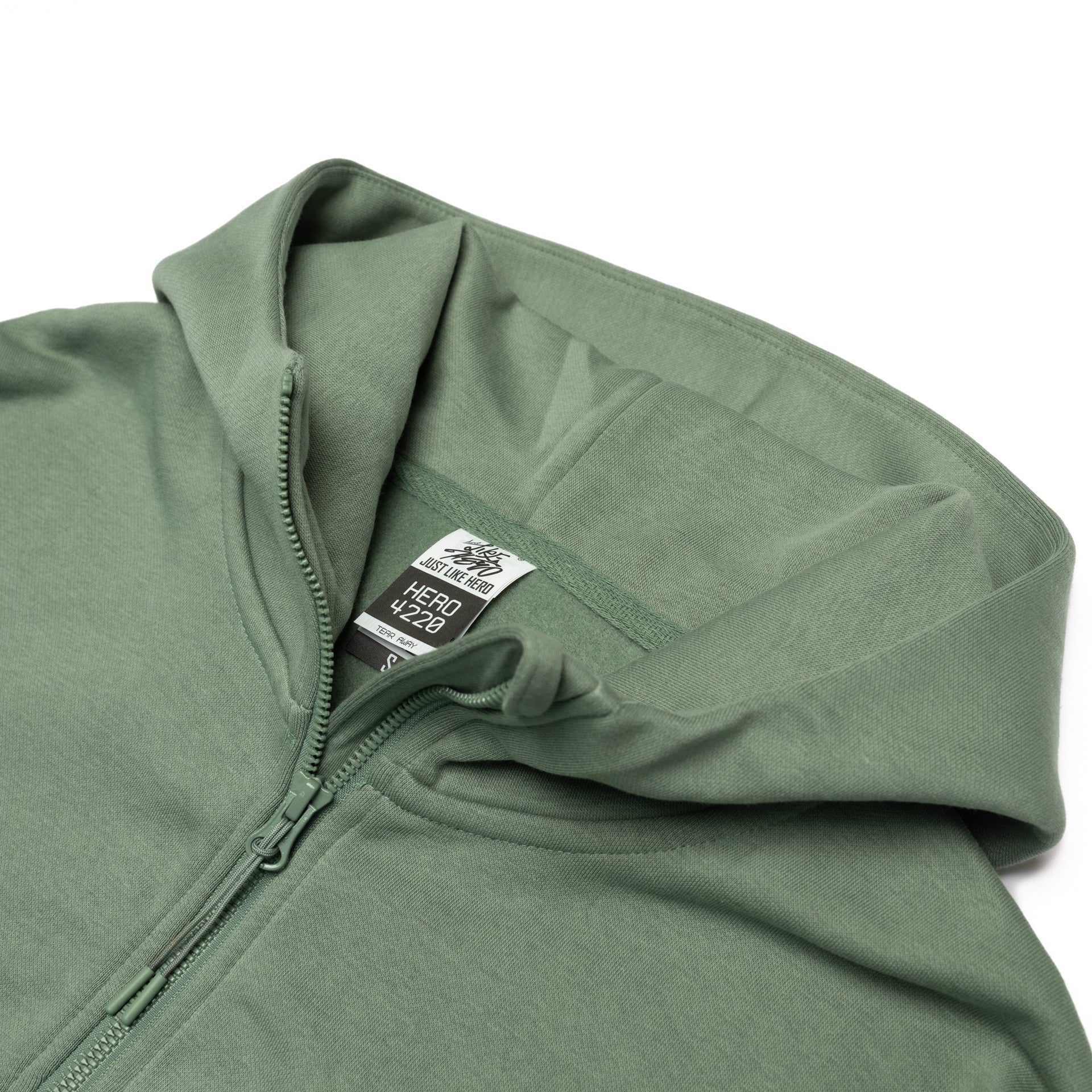 HERO-4220 Unisex Drop Shoulder Scuba 1/2 Zip Hoodie - Dusty Green 4220 Adult HERO Unisex