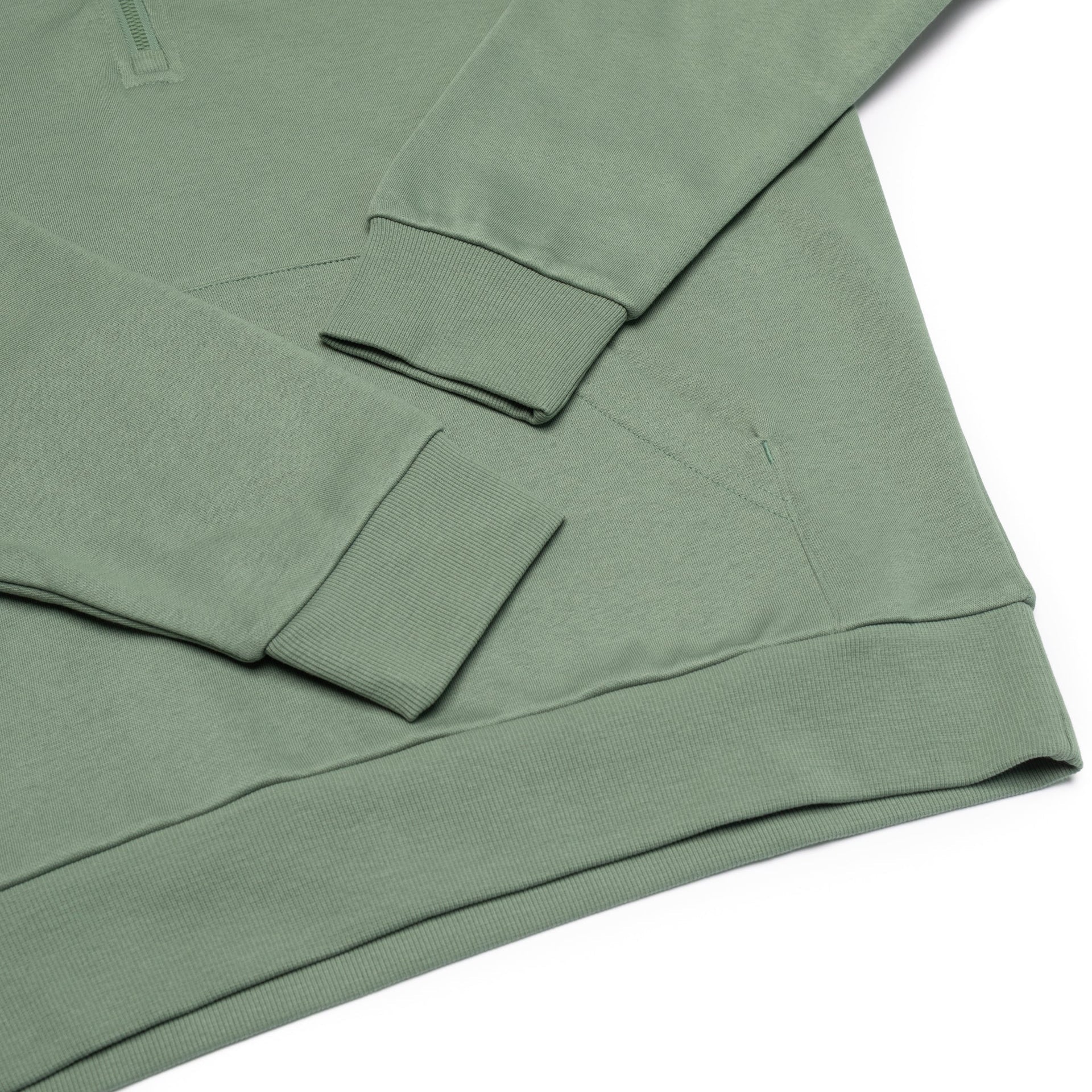 HERO-4220 Unisex Drop Shoulder Scuba 1/2 Zip Hoodie - Dusty Green 4220 Adult HERO Unisex