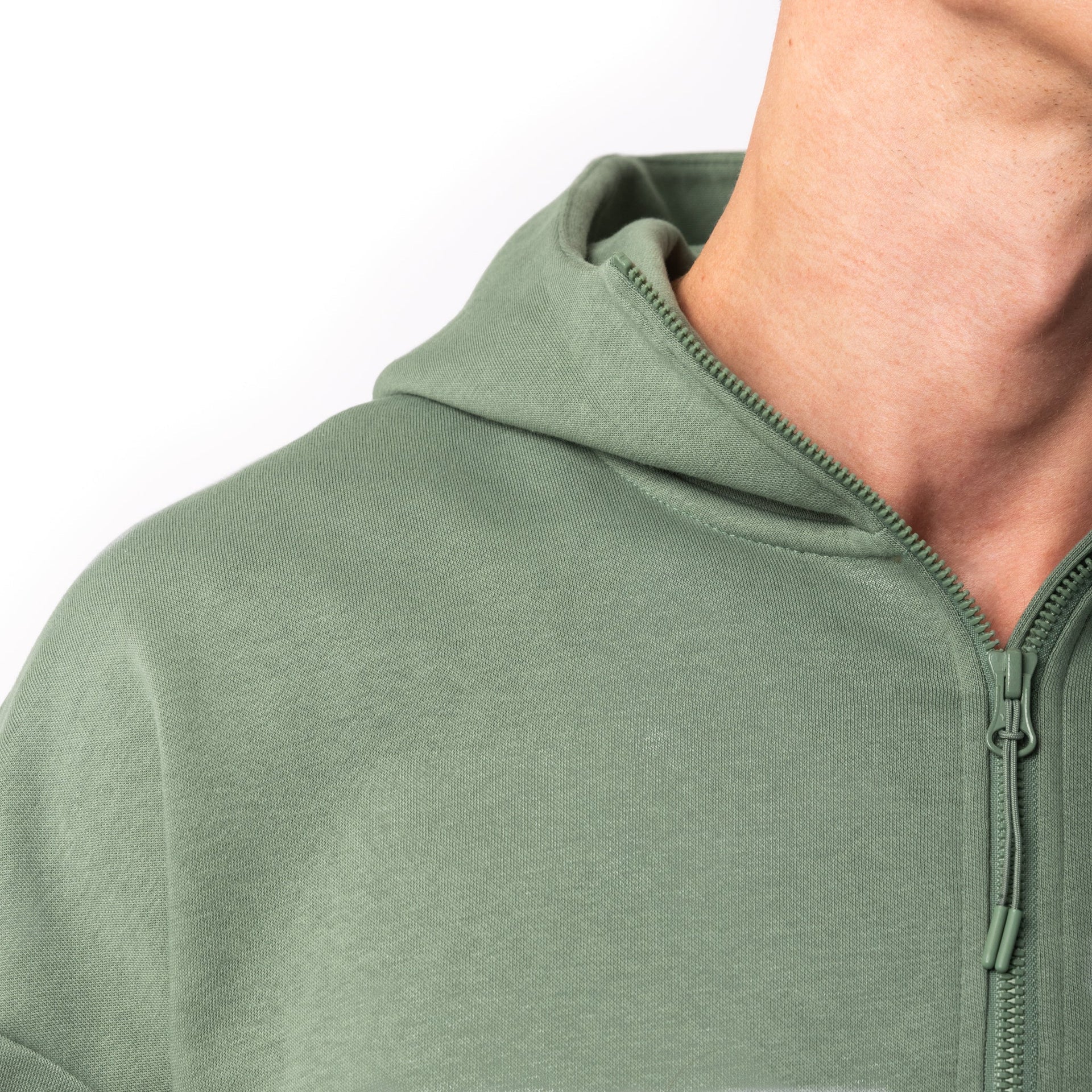 HERO-4220 Unisex Drop Shoulder Scuba 1/2 Zip Hoodie - Dusty Green 4220 Adult HERO Unisex