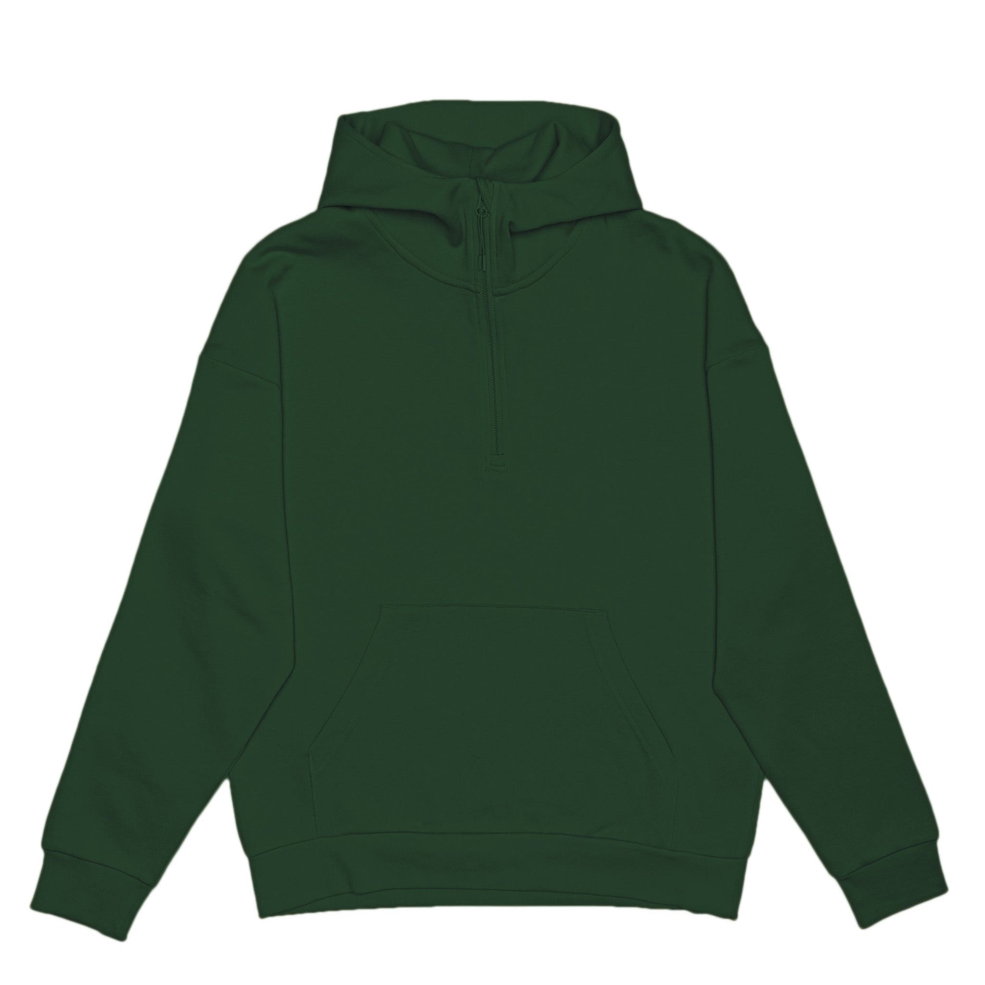 HERO-4220 Unisex Drop Shoulder Scuba 1/2 Zip Hoodie - Forest Green 4220 Adult Black HERO Tops Unisex