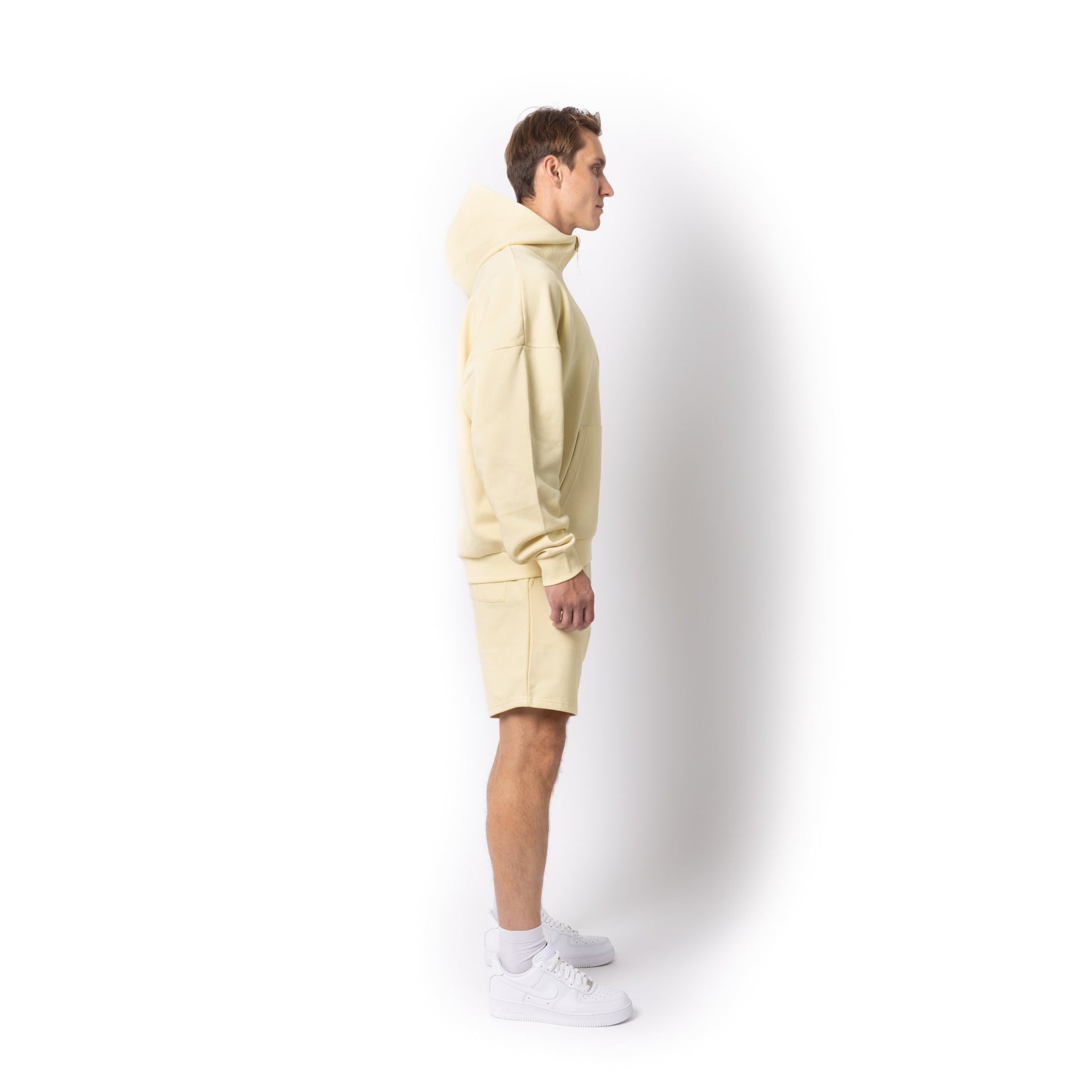 HERO-4220 Unisex Drop Shoulder Scuba 1/2 Zip Hoodie - Ivory 4220 Adult Black HERO Tops Unisex