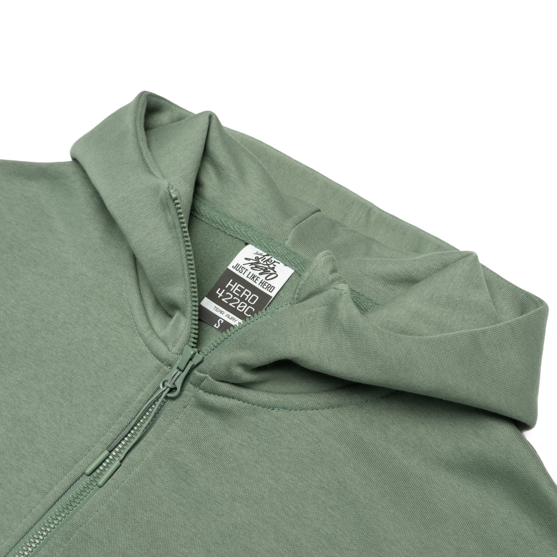 HERO-4220C Cropped Drop Shoulder Scuba 1/2 Zip Hoodie - Dusty Green 4220C Adult Black HERO Tops Unisex