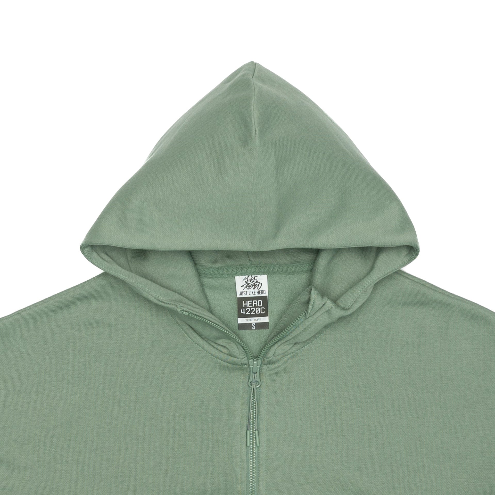 HERO-4220C Cropped Drop Shoulder Scuba 1/2 Zip Hoodie - Dusty Green 4220C Adult Black HERO Tops Unisex