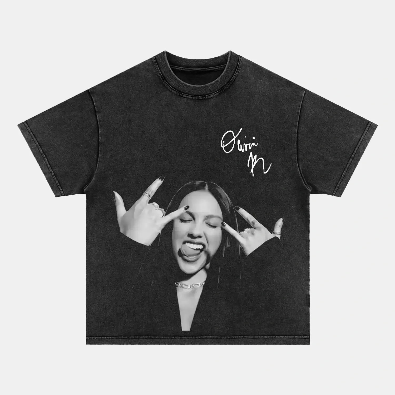 OLIVIA RODRIGO B&W TEE PEPPER TEE MUSIC POP