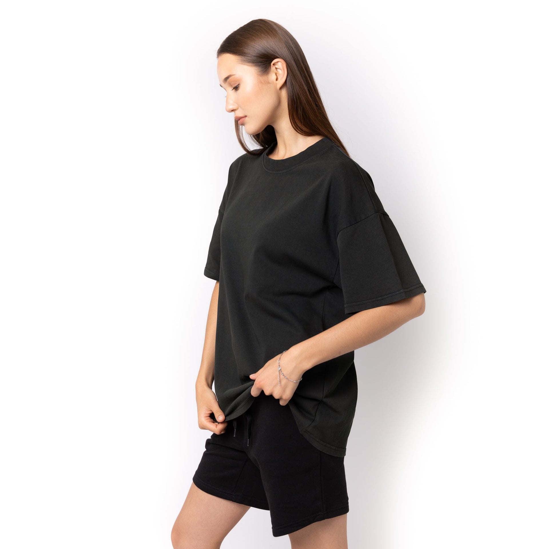 HERO-300 Unisex Super Heavy Oversized Tee - Acid Black 300 Adult Black HERO Tops Unisex