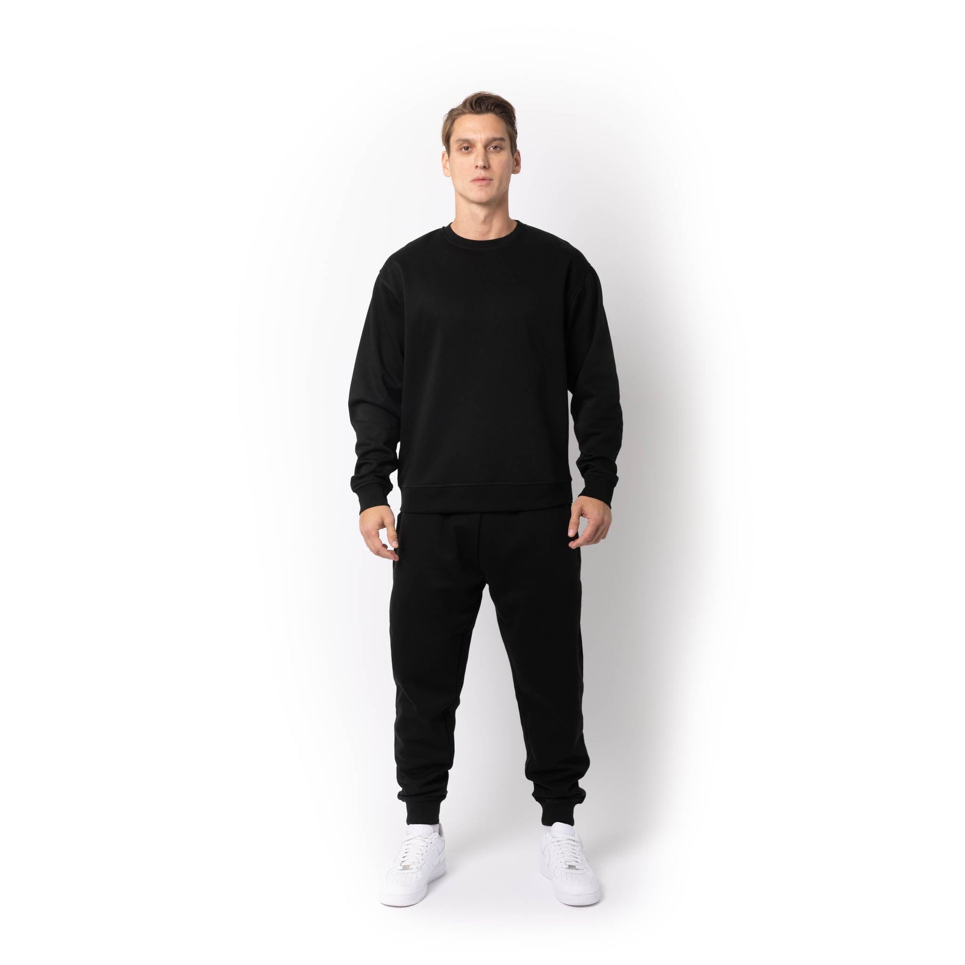 HERO-1020 Unisex Blank Crewneck Sweatshirt - Black 1020 Adult Black Crewneck HERO Tops Unisex