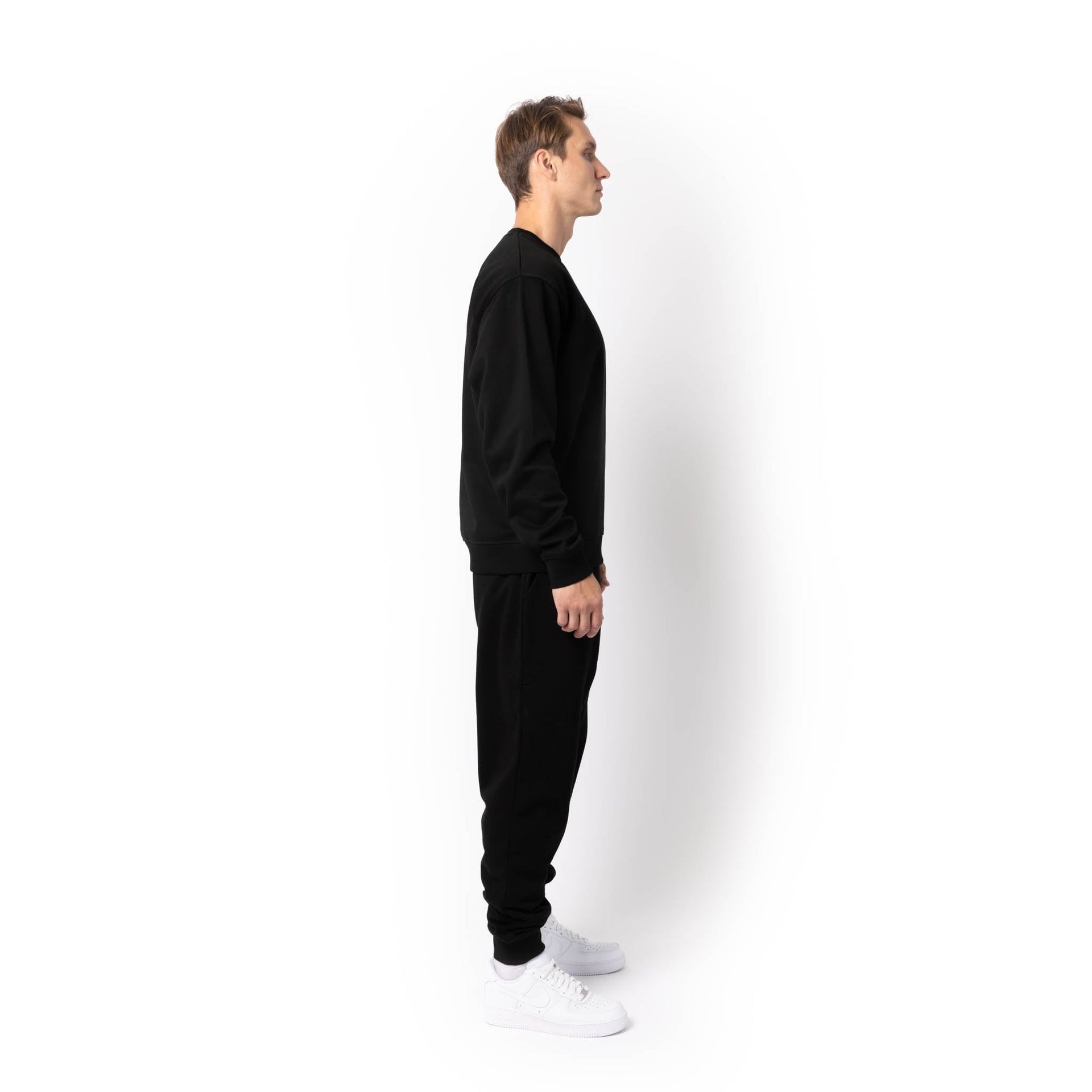 HERO-1020 Unisex Blank Crewneck Sweatshirt - Black 1020 Adult Black Crewneck HERO Tops Unisex