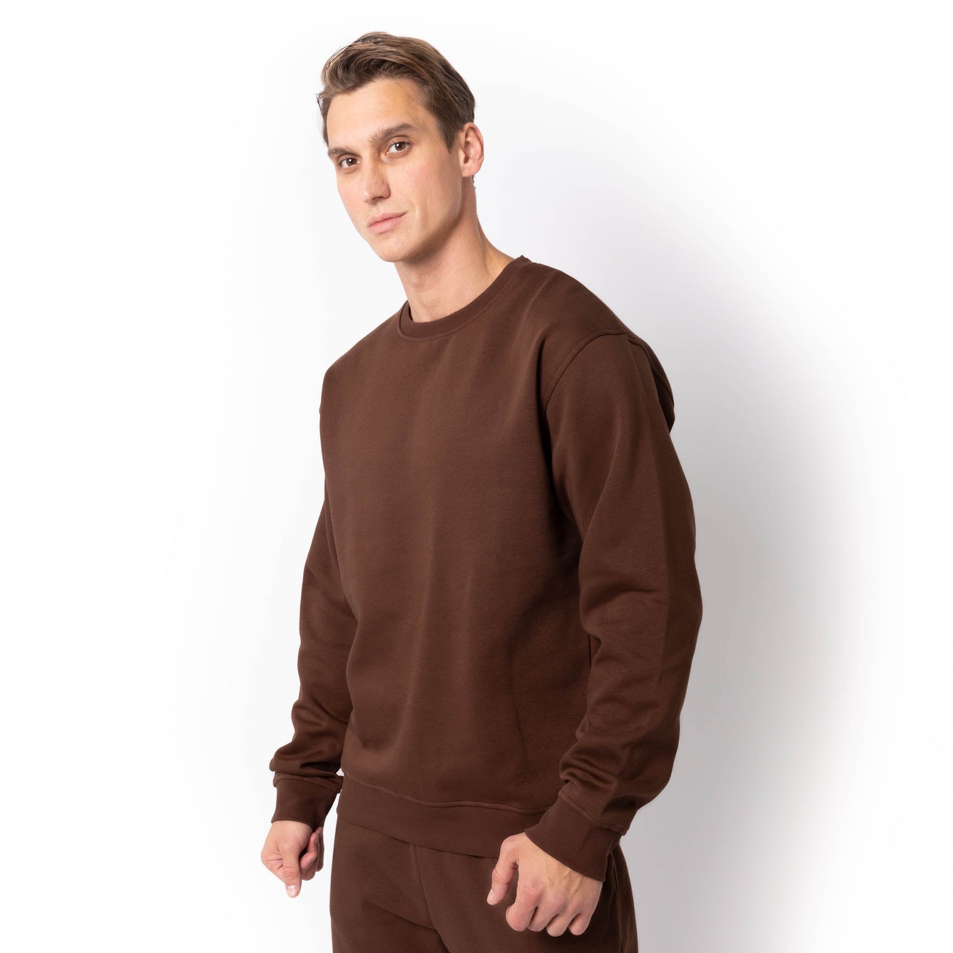 HERO-1020 Unisex Blank Crewneck Sweatshirt - Cocoa 1020 2021 F/W Adult Crewneck HERO New Tops Unisex