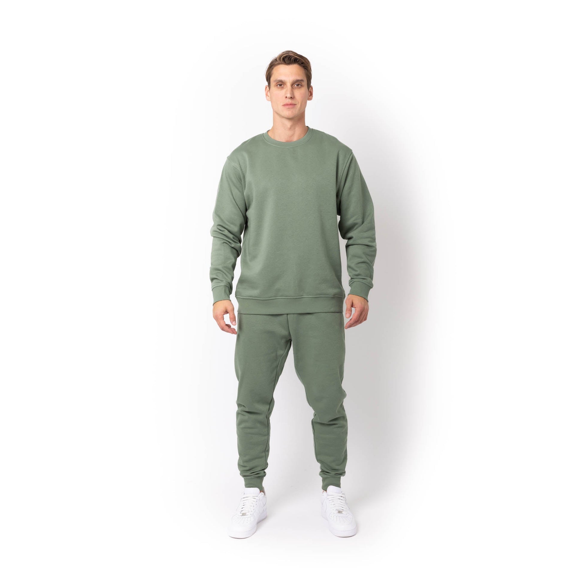 HERO-1020 Unisex Blank Crewneck Sweatshirt - Dusty Green 1020 2022 S/S Adult Crewneck Green HERO New Tops Unisex