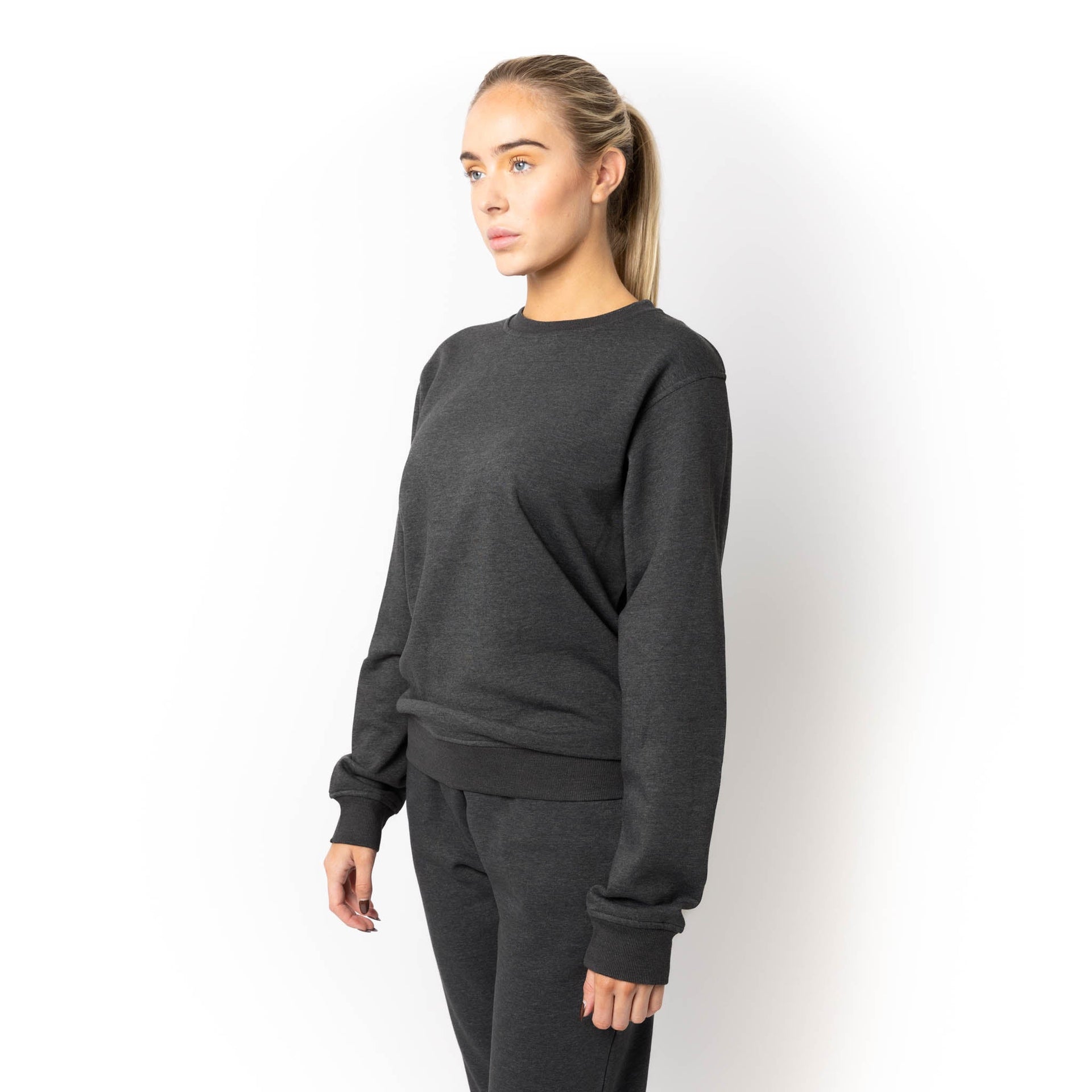 HERO-1020 Unisex Blank Crewneck Sweatshirt - Dark Heather 1020 2023 Spring Sales Adult Black Crewneck HERO Tops Unisex