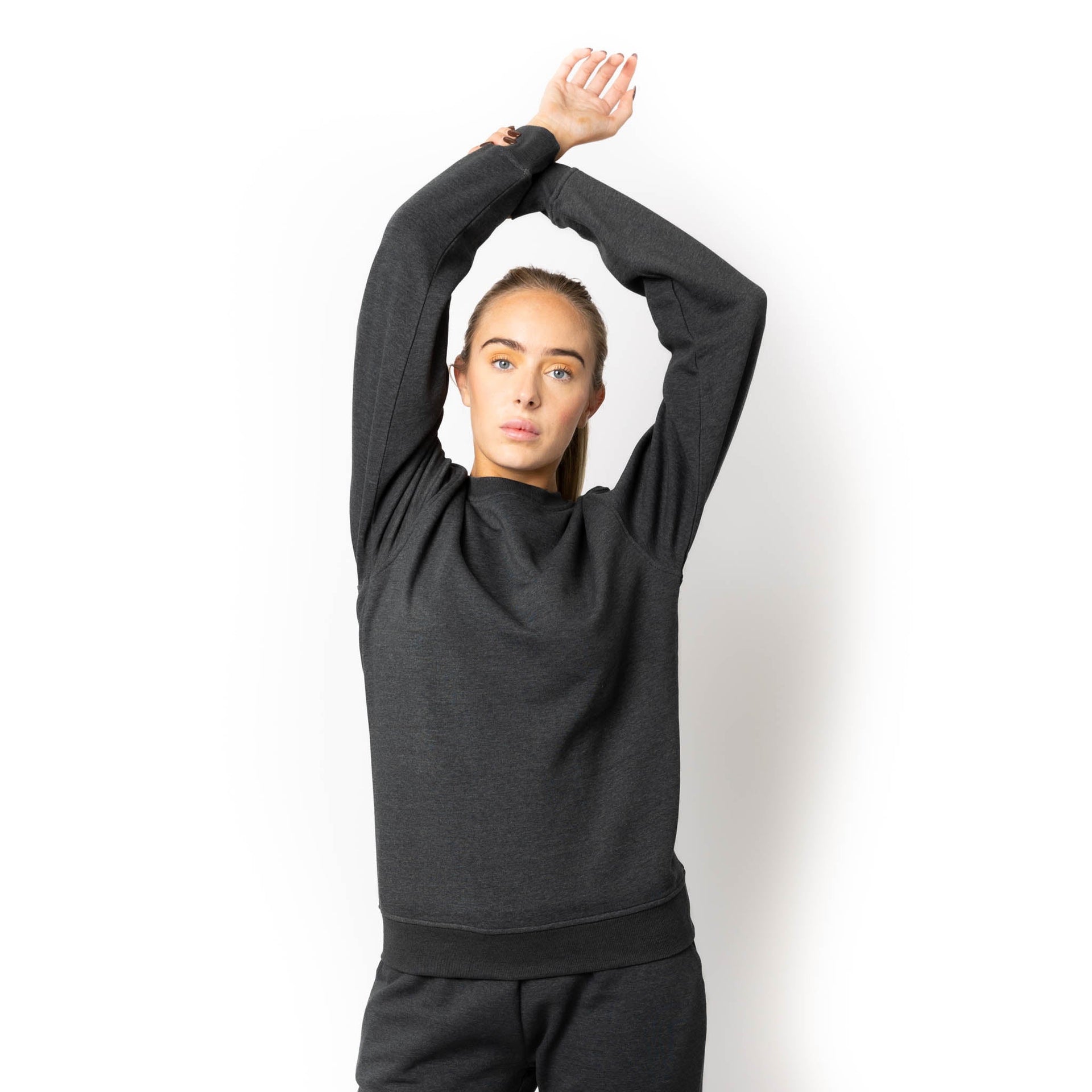 HERO-1020 Unisex Blank Crewneck Sweatshirt - Dark Heather 1020 2023 Spring Sales Adult Black Crewneck HERO Tops Unisex