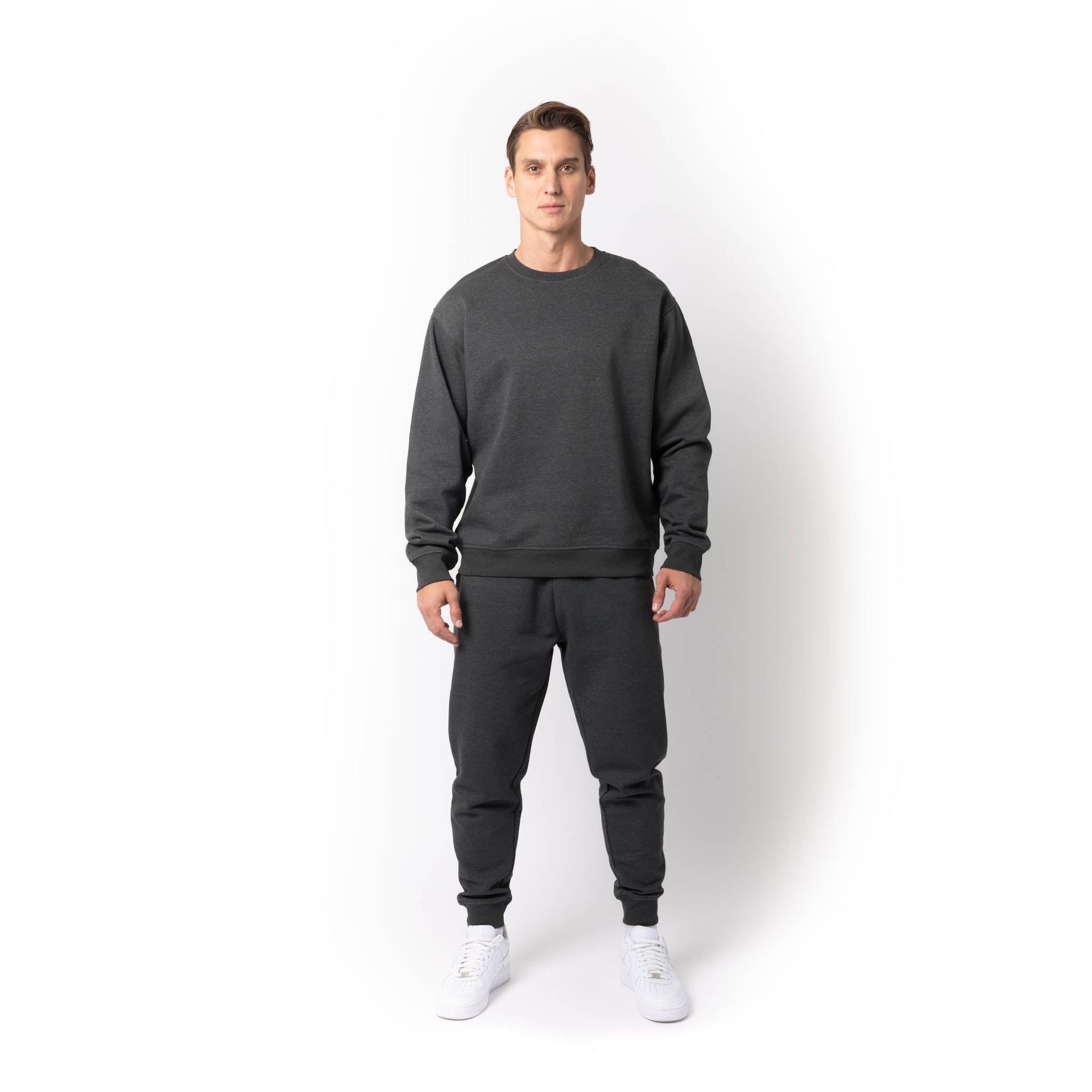 HERO-1020 Unisex Blank Crewneck Sweatshirt - Dark Heather 1020 2023 Spring Sales Adult Black Crewneck HERO Tops Unisex