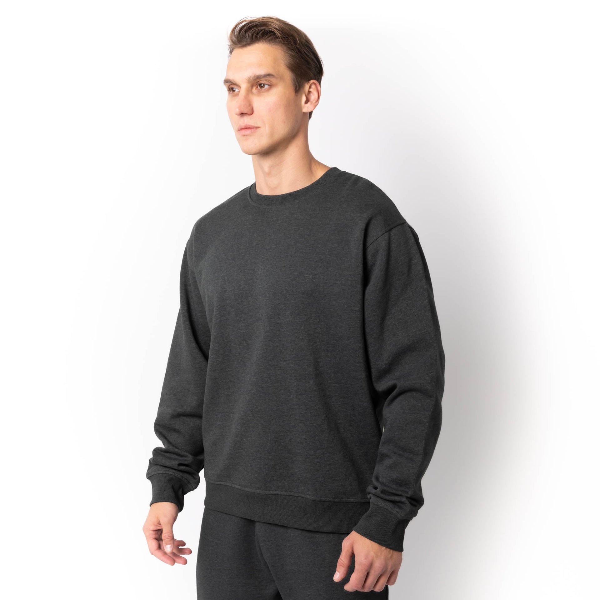 HERO-1020 Unisex Blank Crewneck Sweatshirt - Dark Heather 1020 2023 Spring Sales Adult Black Crewneck HERO Tops Unisex