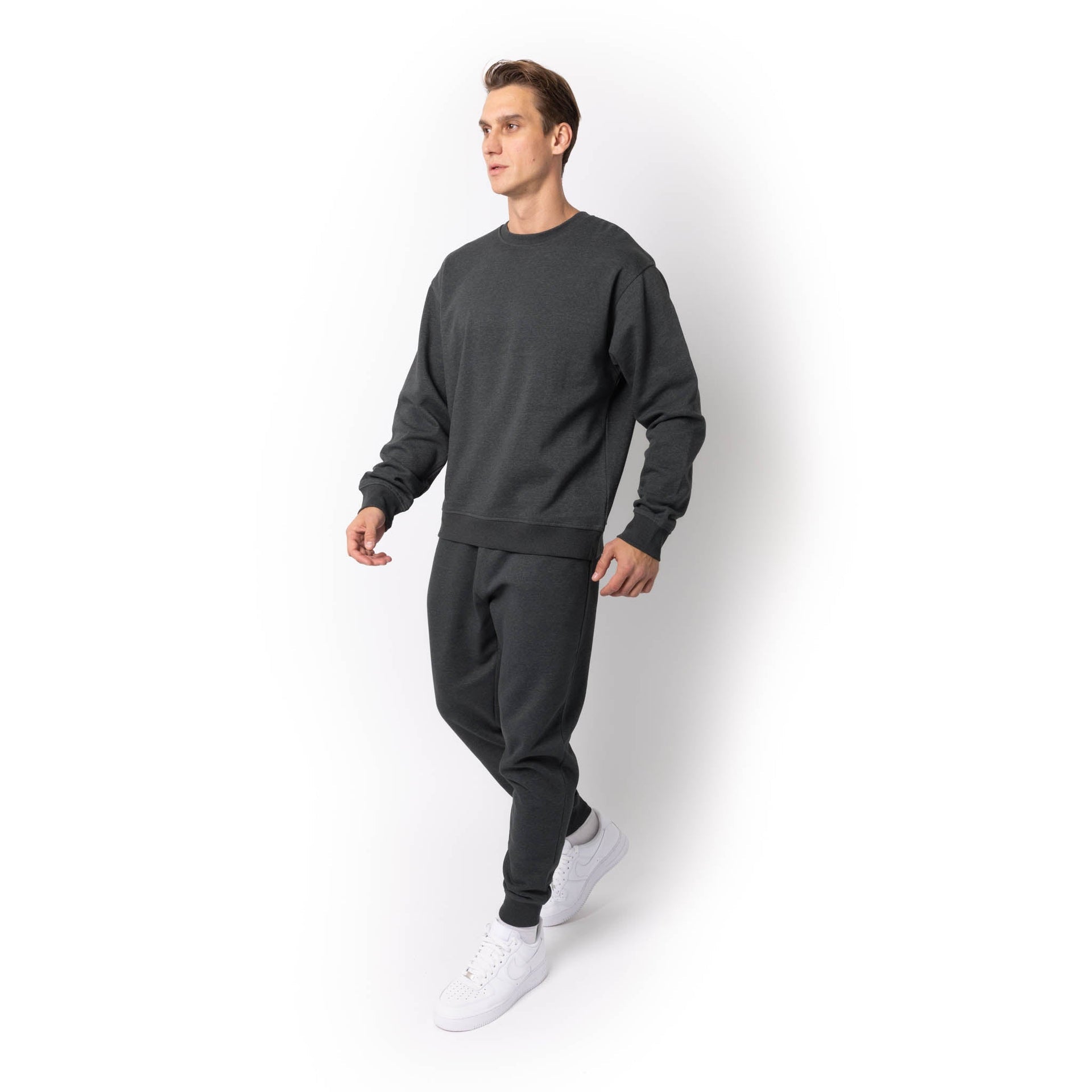 HERO-1020 Unisex Blank Crewneck Sweatshirt - Dark Heather 1020 2023 Spring Sales Adult Black Crewneck HERO Tops Unisex